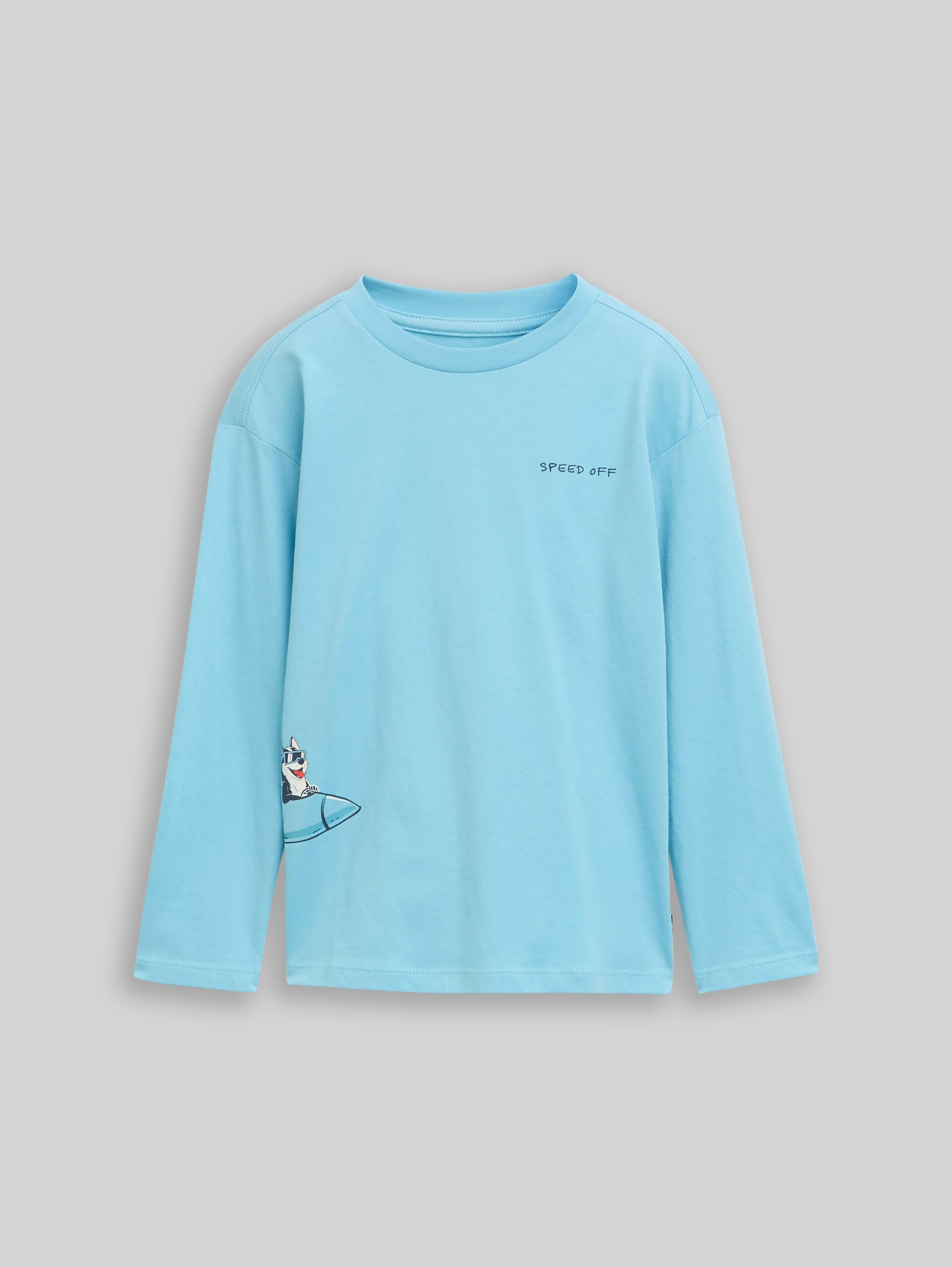 Oversized long-sleeved shirt with back print - elixir blue - Front product view