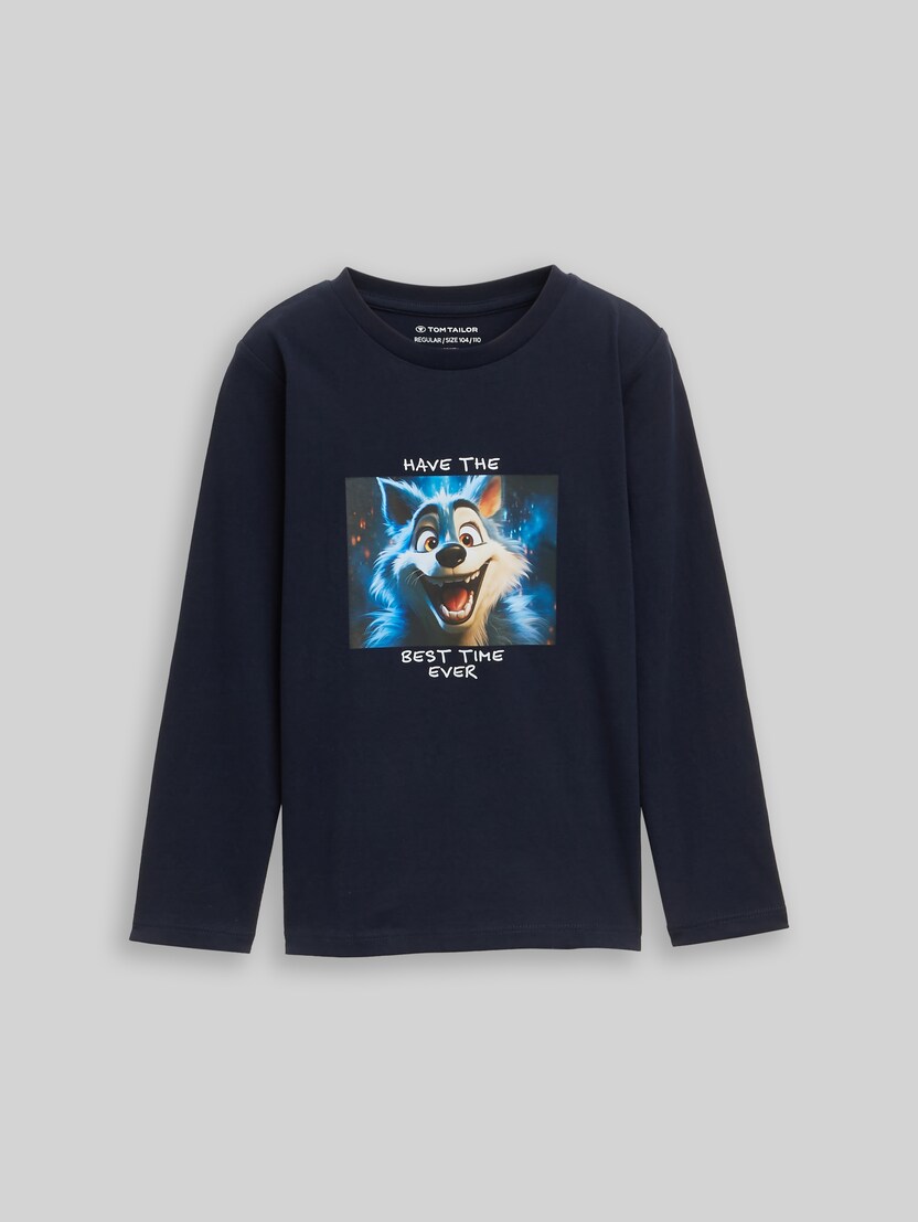 Langarmshirt mit Fotoprint von Mini Boys, sky captain blue