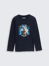 T-shirt à manches longues avec imprimé photo - sky captain blue - Vue de face du produit