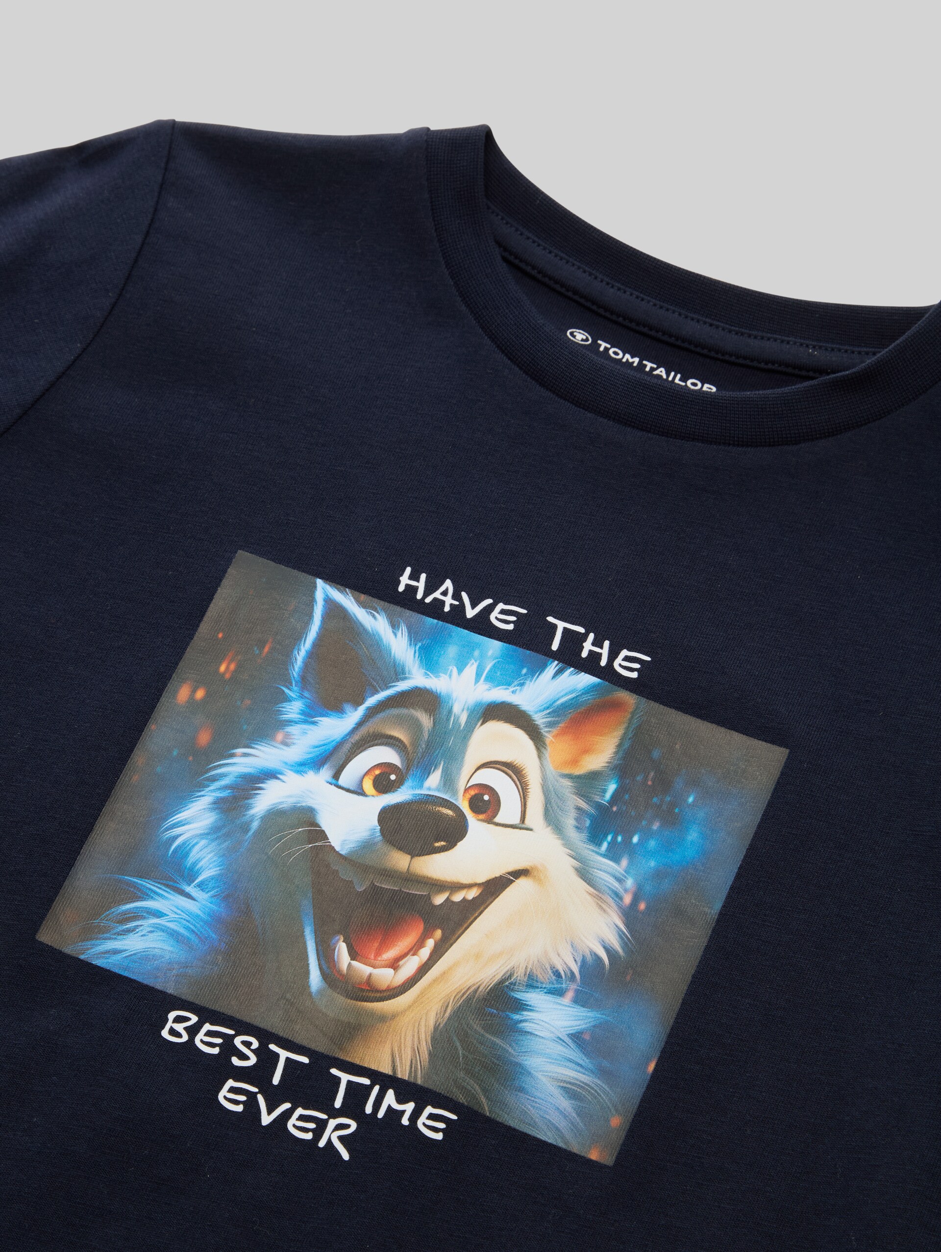 long-sleeved top with a photo print - sky captain blue - Detail model view
