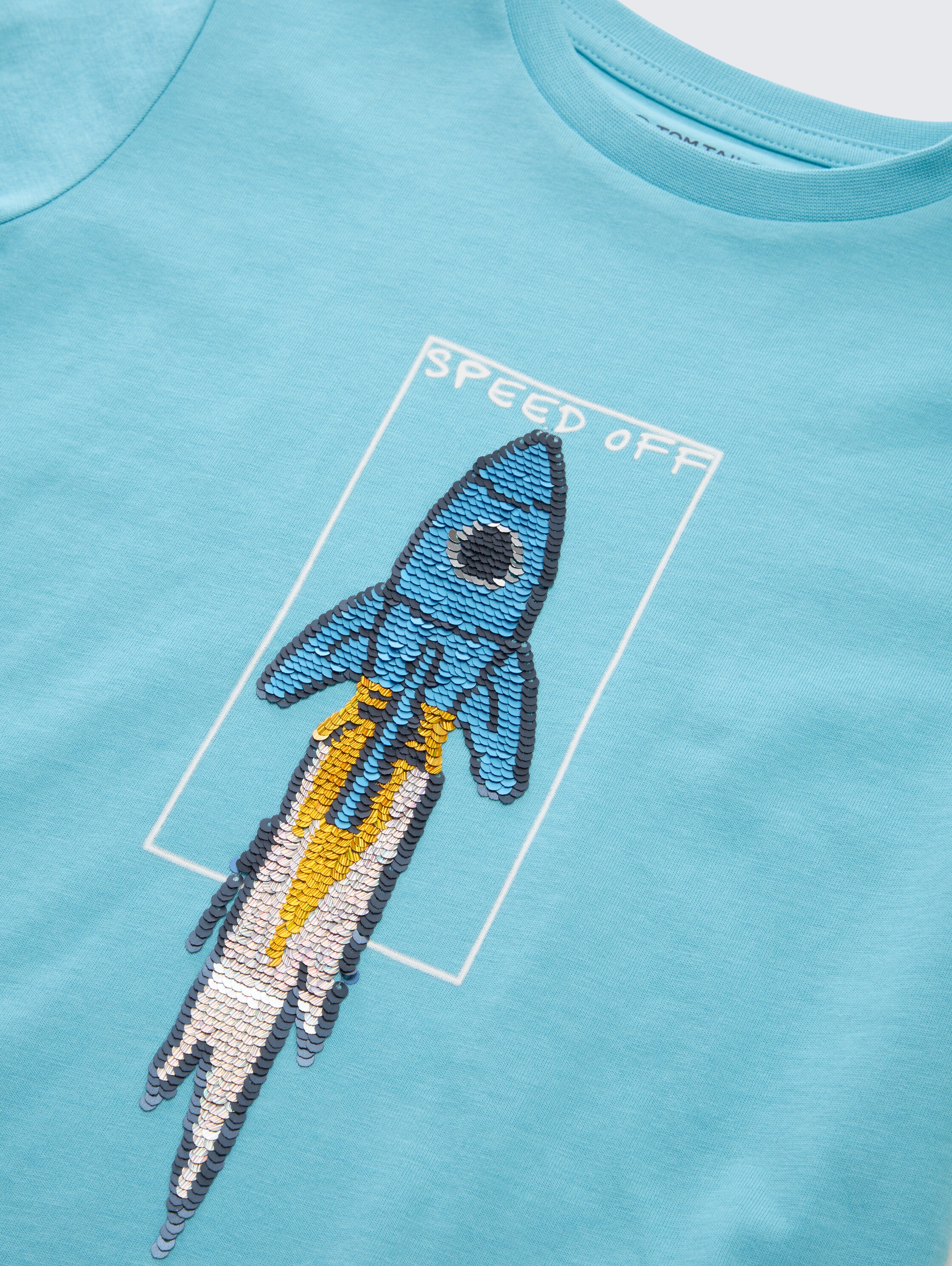 Shirt met lange mouwen en omkeerbare pailletten - elixir_blue - 