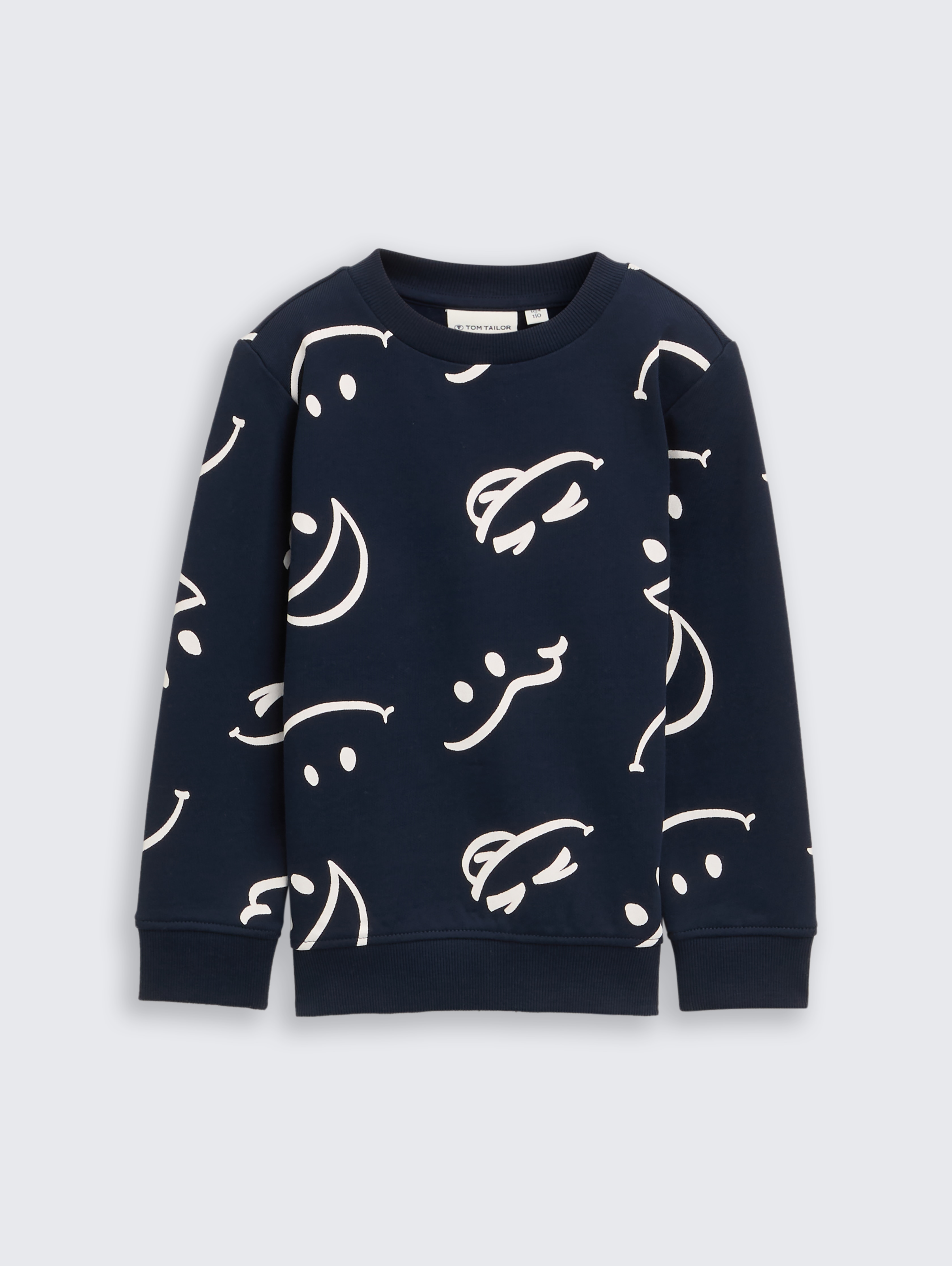 Sweatshirt mit Allover-Print von Mini Boys, happy glow in the dark design