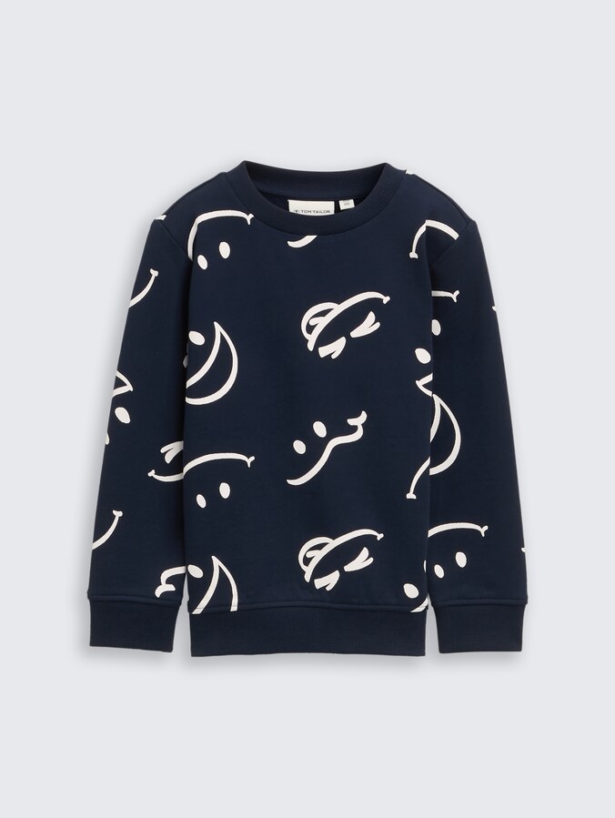 Sweatshirt met allover-print door Mini Boys, happy glow in the dark design
