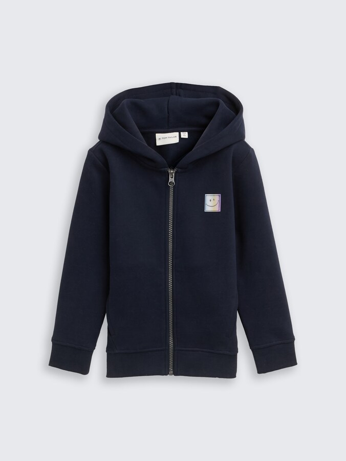 Hoodie-sweatjack en print op de rug door Mini Boys, sky captain blue