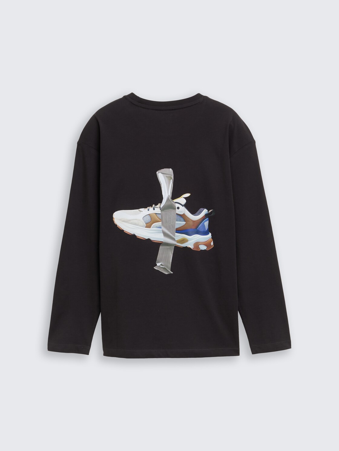 Oversize Langarmshirt mit Rückenprint - heavy black