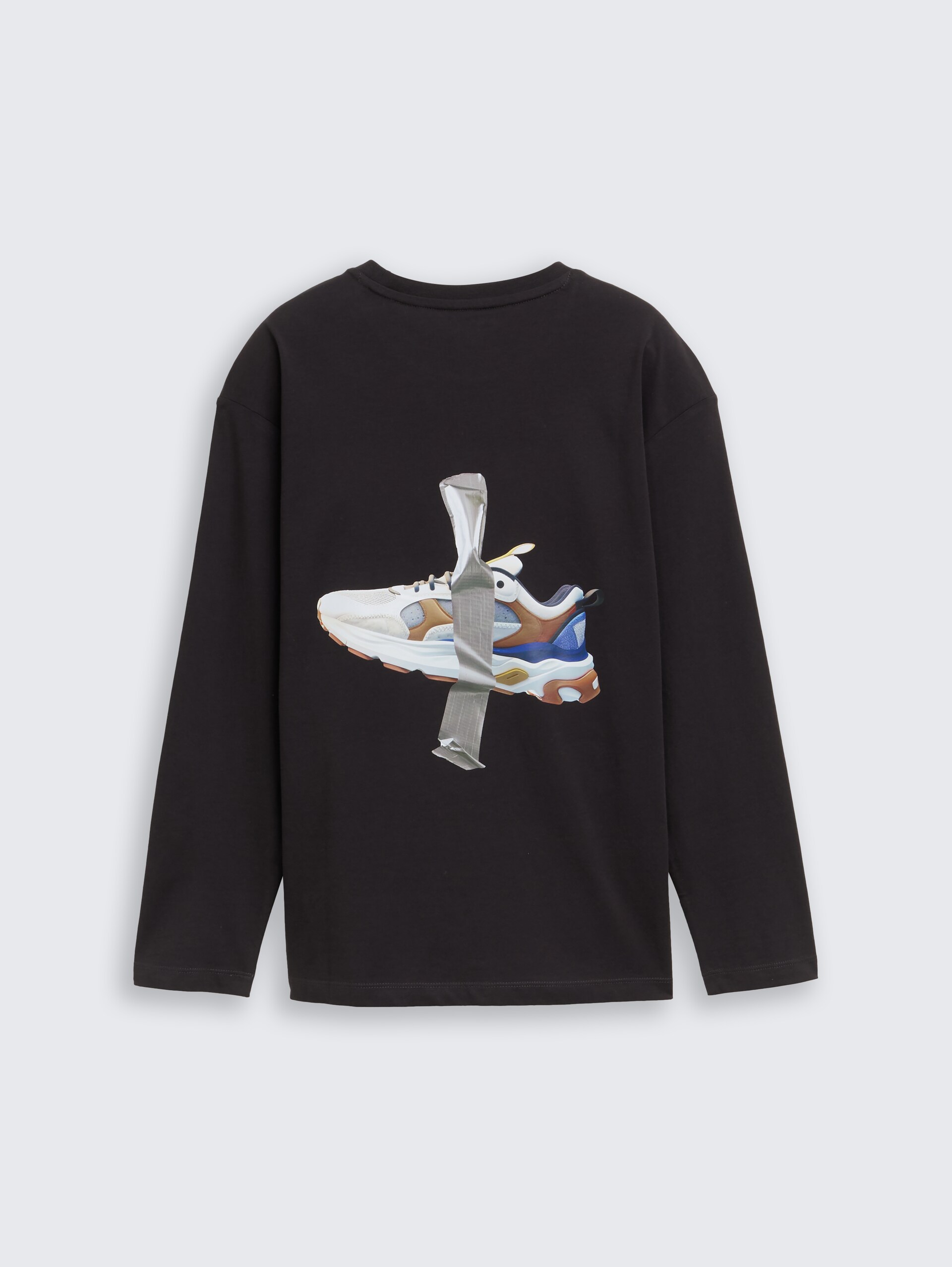 Oversize Langarmshirt mit Rückenprint - heavy black