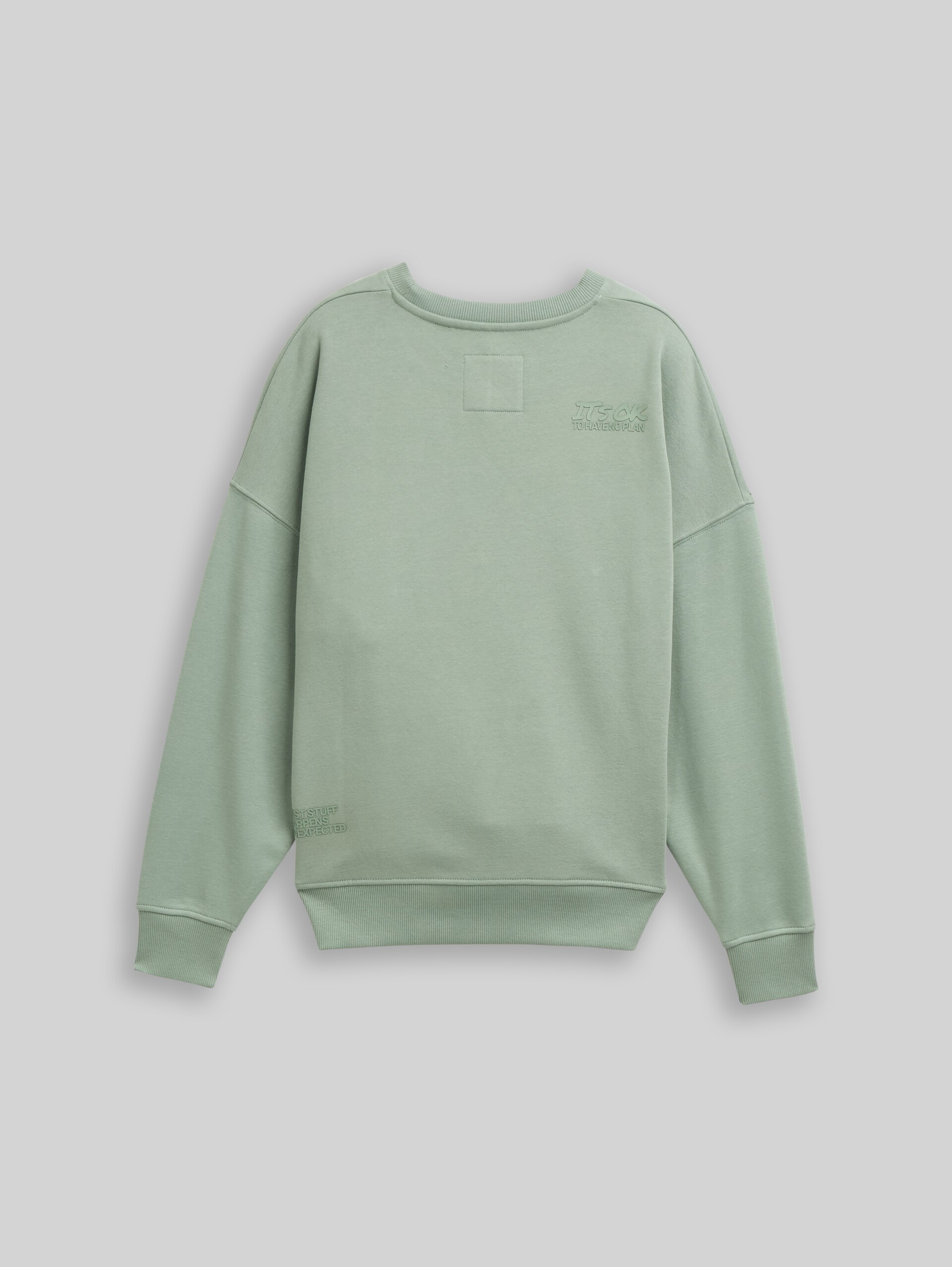 Oversized sweatshirt with back print - Dusty Leave Green