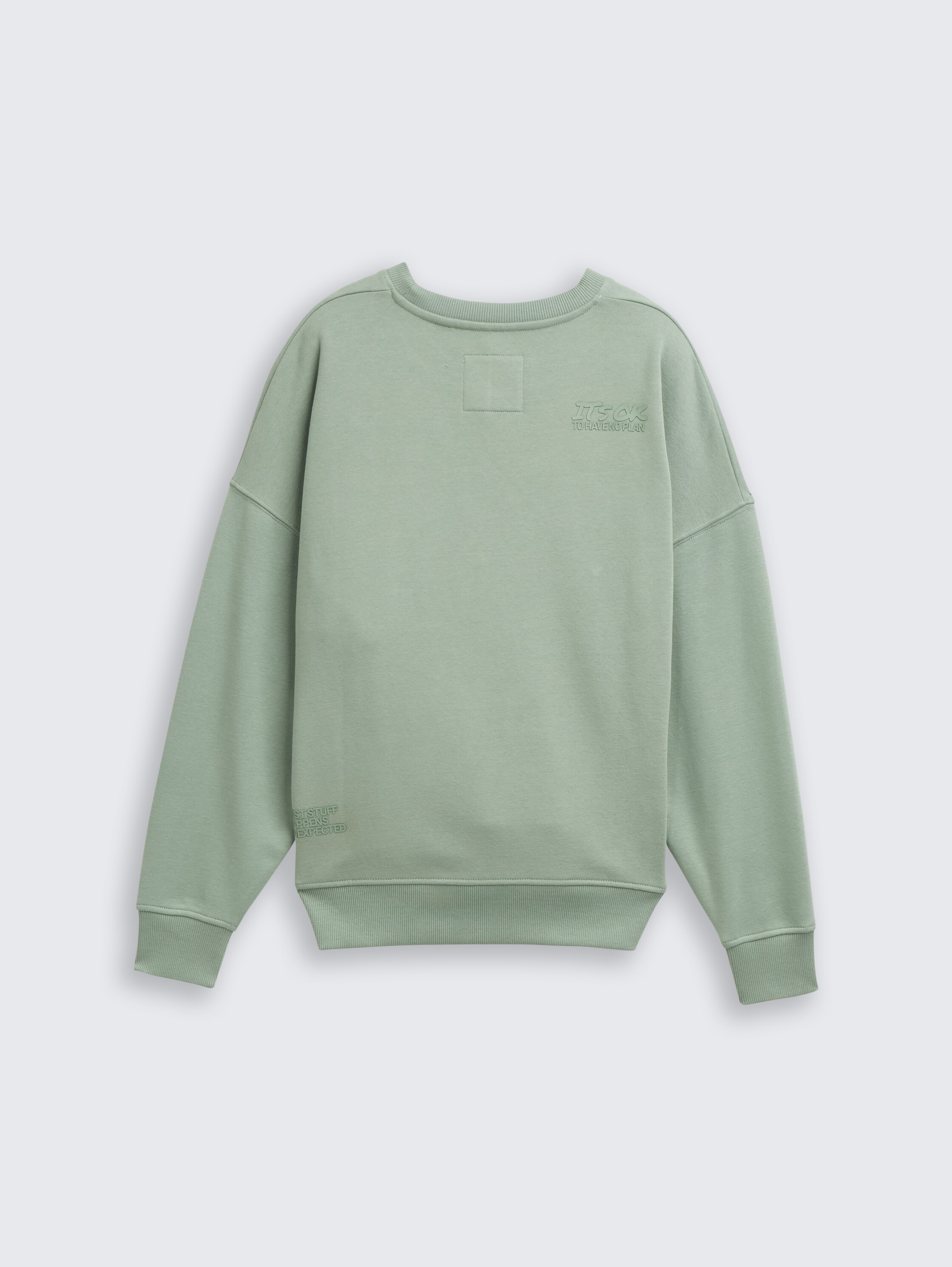 Oversized sweatshirt with back print - dusty_leave_green - 