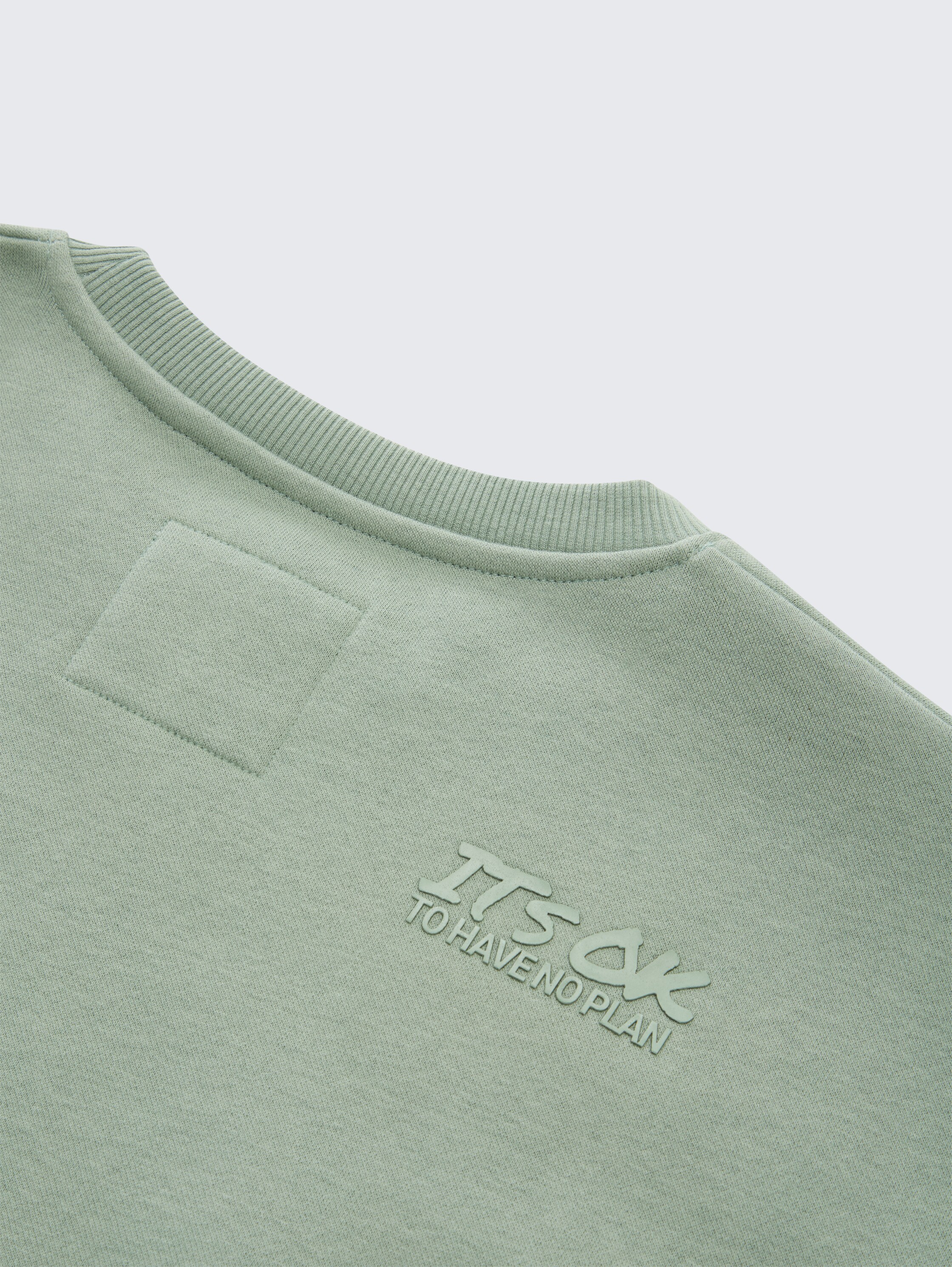 Oversized sweatshirt with back print - dusty_leave_green - 