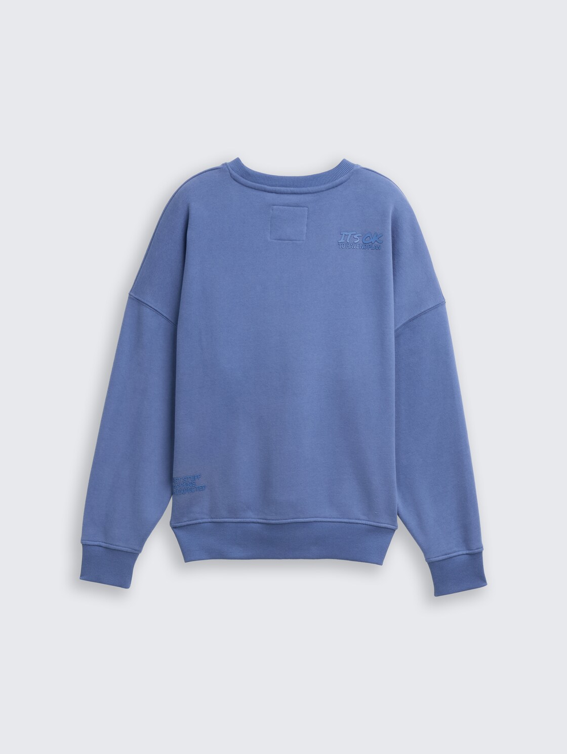 Oversize Sweatshirt mit Rückenprint - dusty faded blue