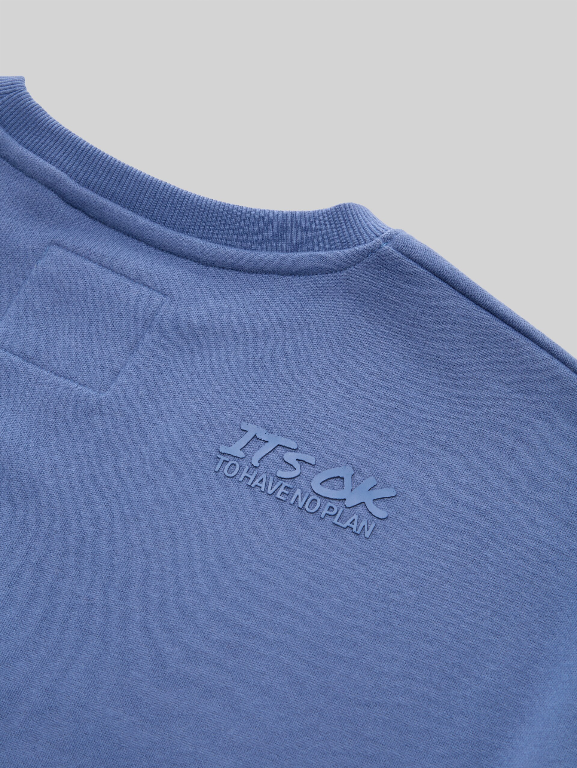 Oversized sweatshirt with back print - dusty faded blue - Detail model view