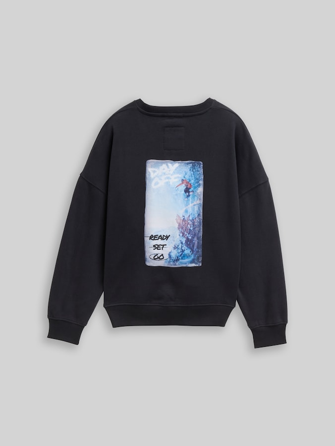 Oversize Sweatshirt mit Rückenprint von Teen Boys, heavy black