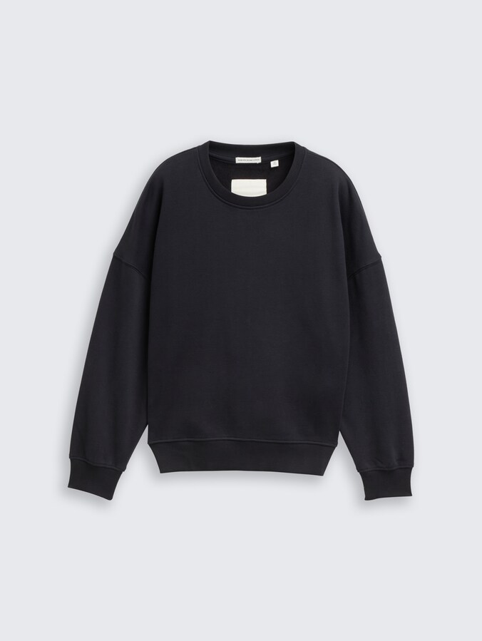 Oversized sweatshirt with back print by Teen Boys, heavy black