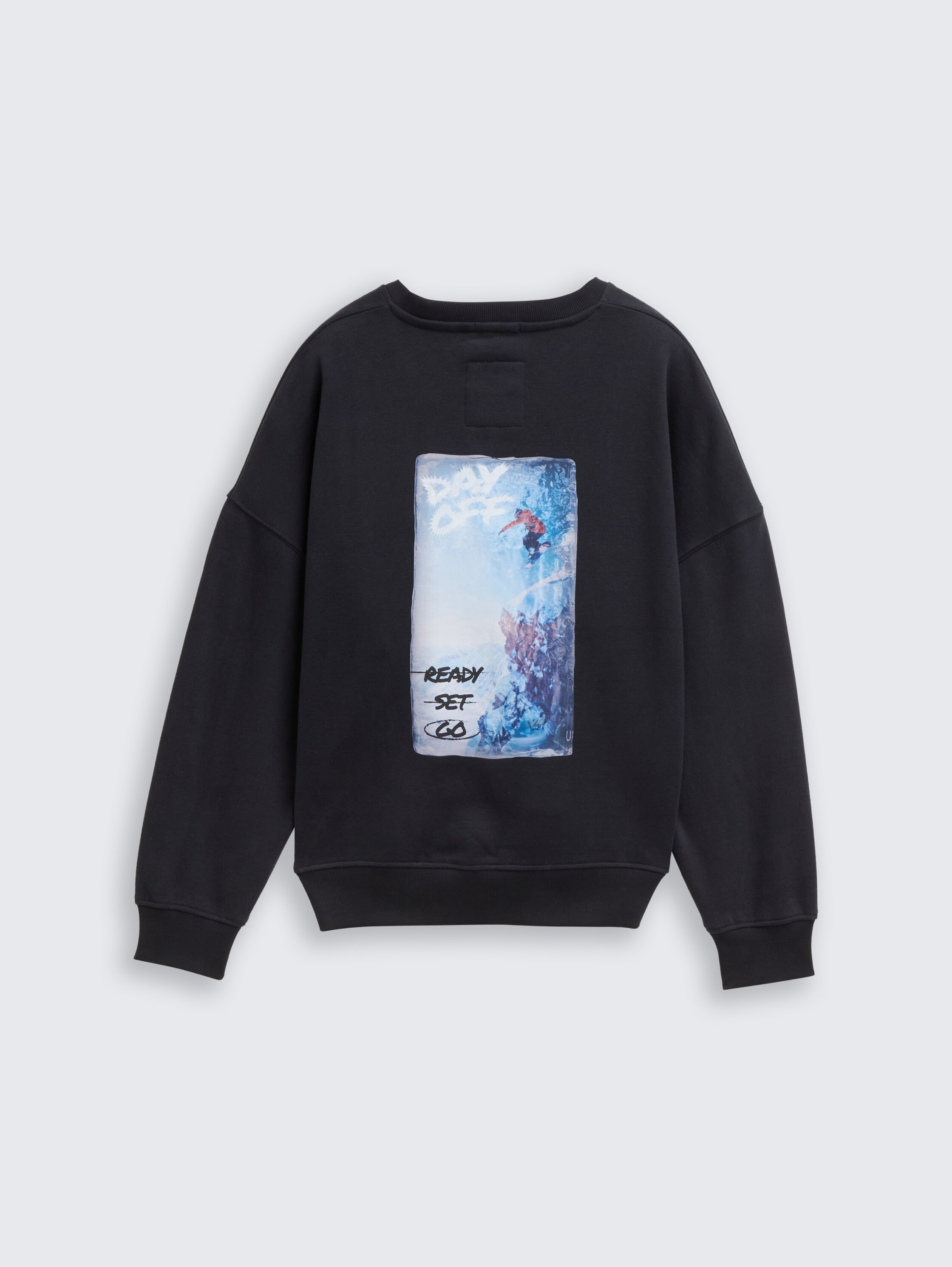 Oversized sweatshirt with back print - heavy_black - 
