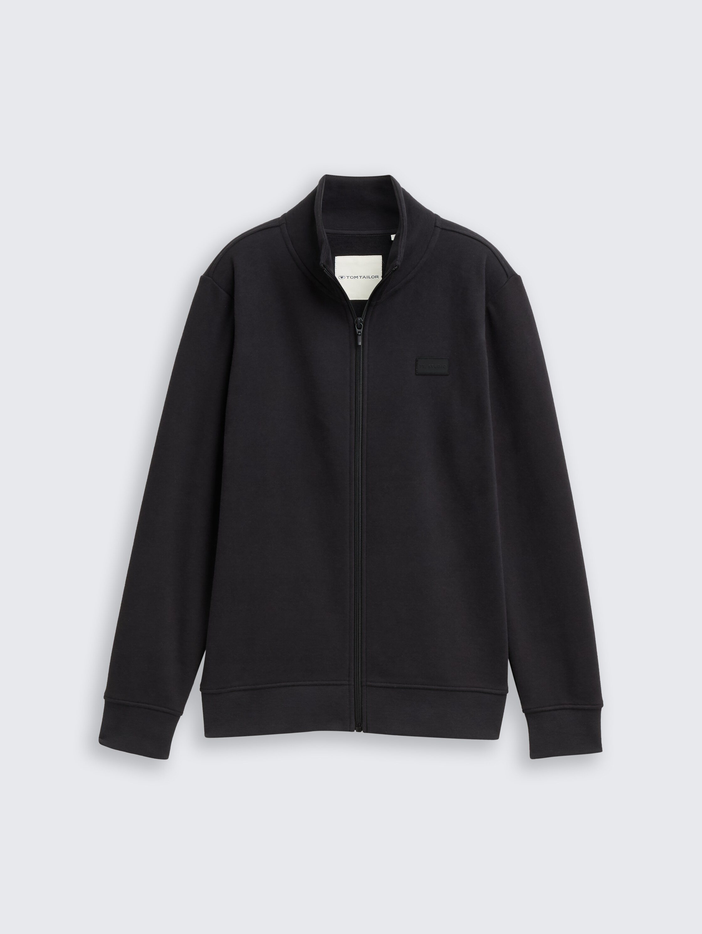 Sweat jacket with stand-up collar - heavy_black - 