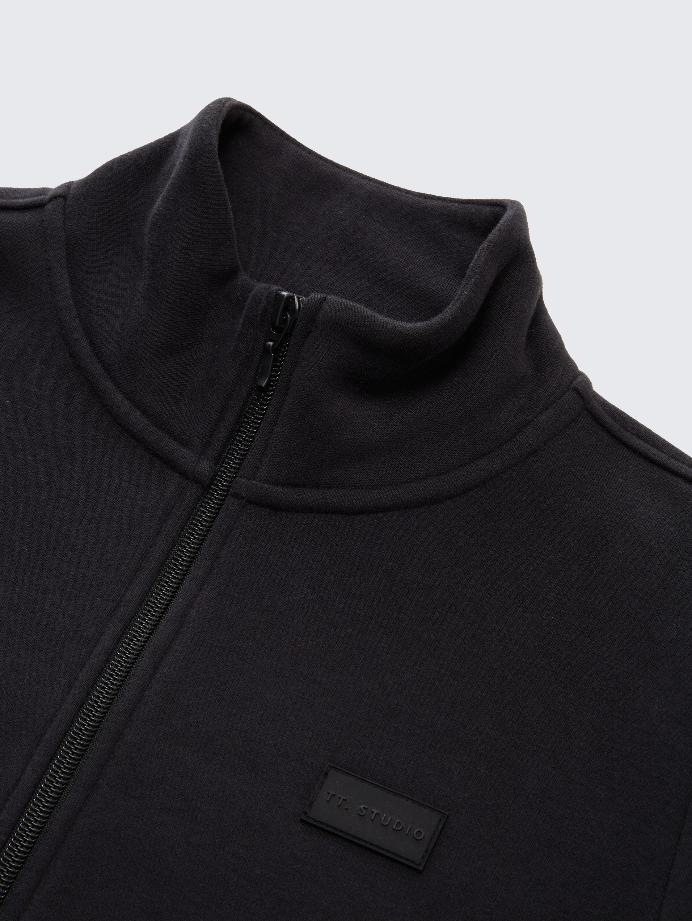 Sweat jacket with stand-up collar - heavy_black - 