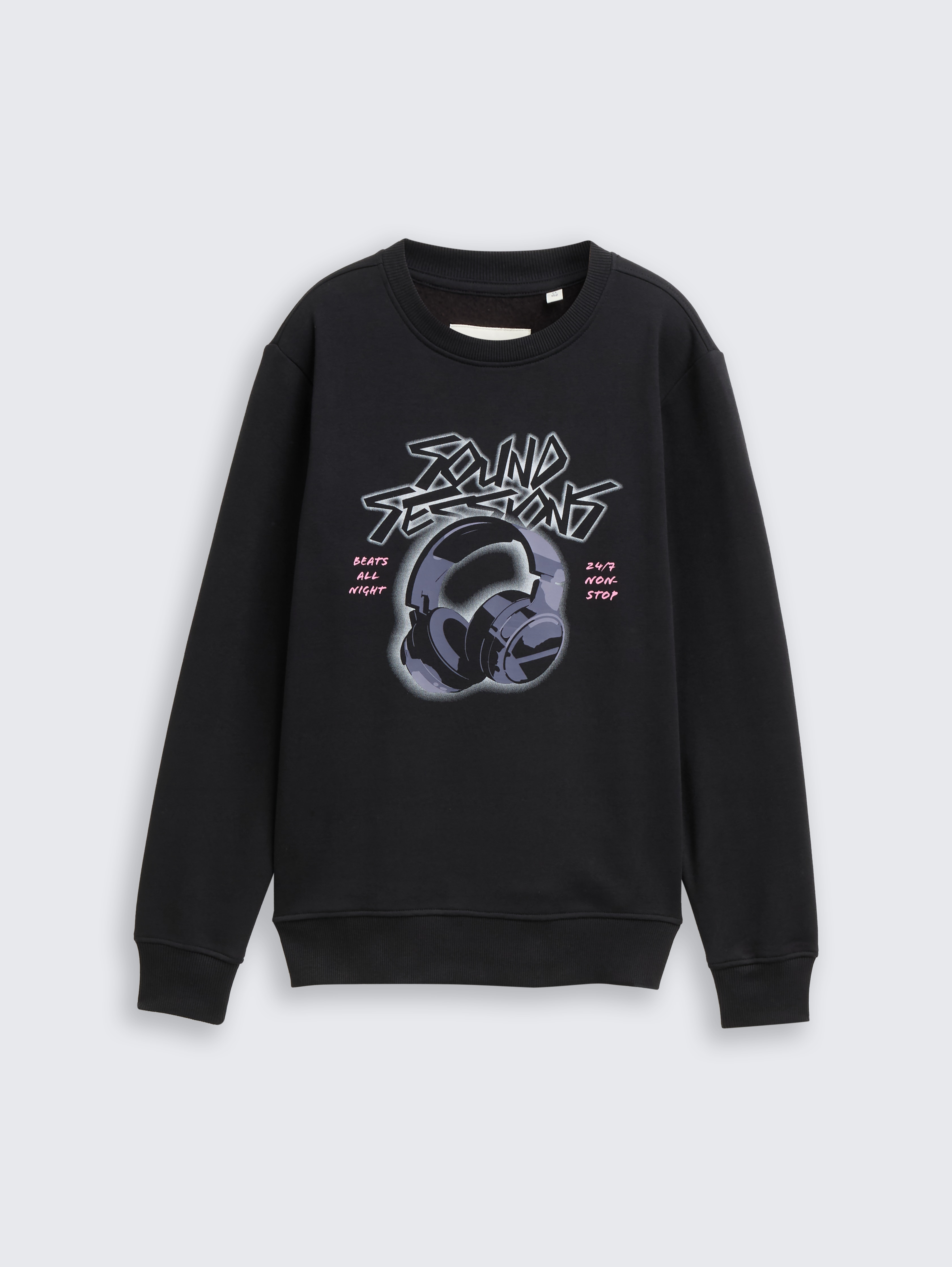 Sweatshirt mit Print von Teen Boys, heavy black