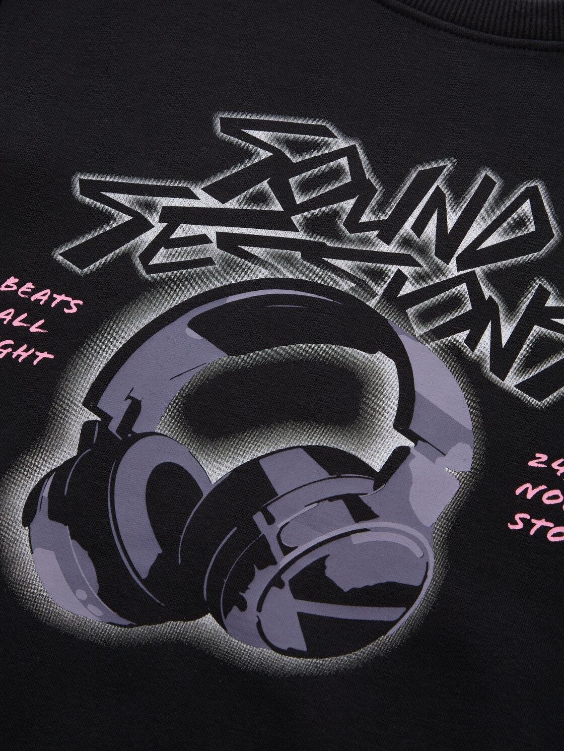 Sweatshirt mit Print - heavy black - Detail-Model-Ansicht