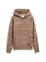 Ausgewählt, Oversize Hoodie Sweatshirt mit Allover-Print von Tom Tailor, braun