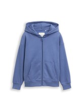 Ausgewählt, Oversize Hoodie Sweatjacke mit Rückenprint von Tom Tailor, blau