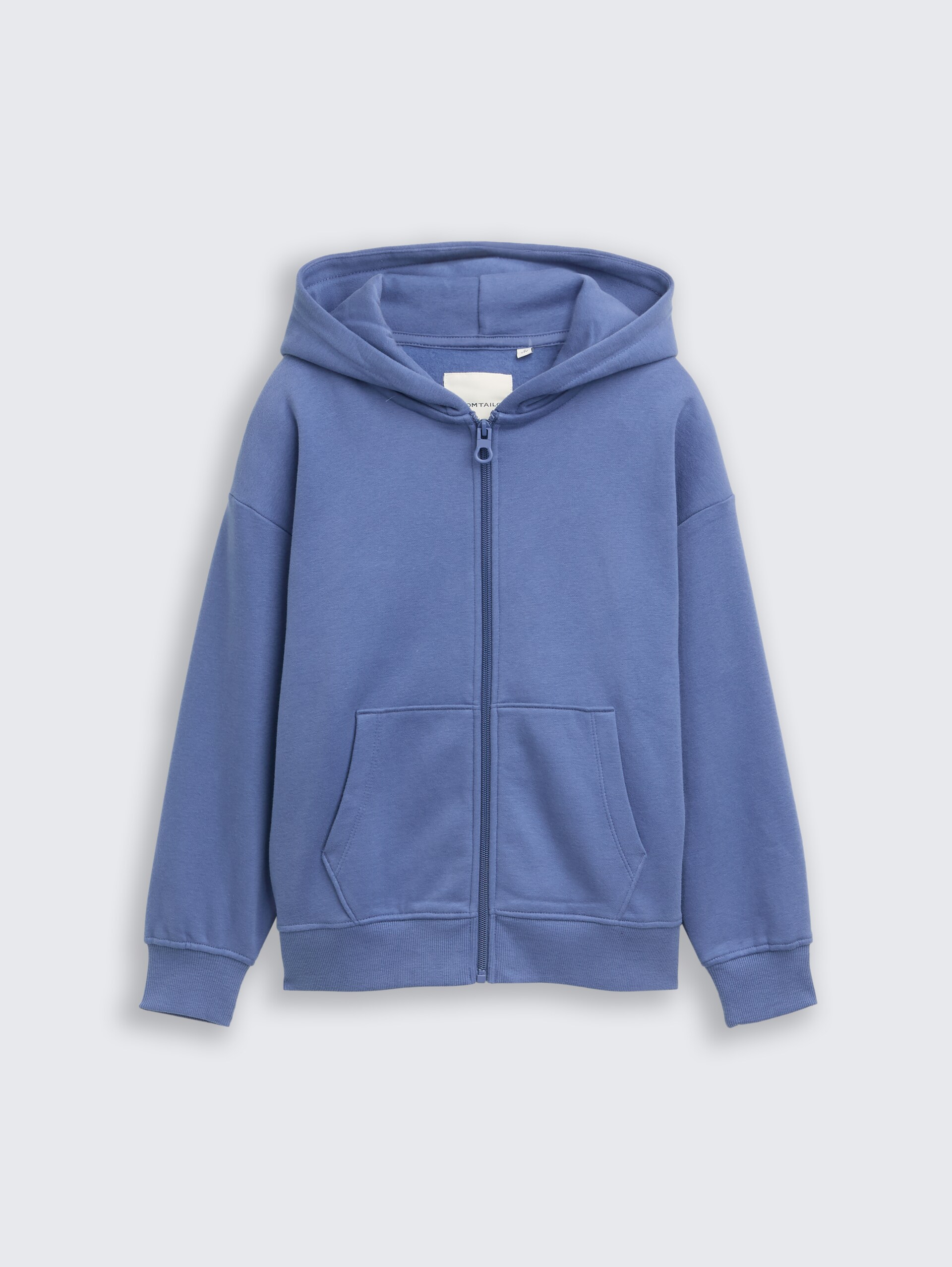 Oversize Hoodie Sweatjacke mit Rückenprint - dusty faded blue - Vorder-Produkt-Ansicht