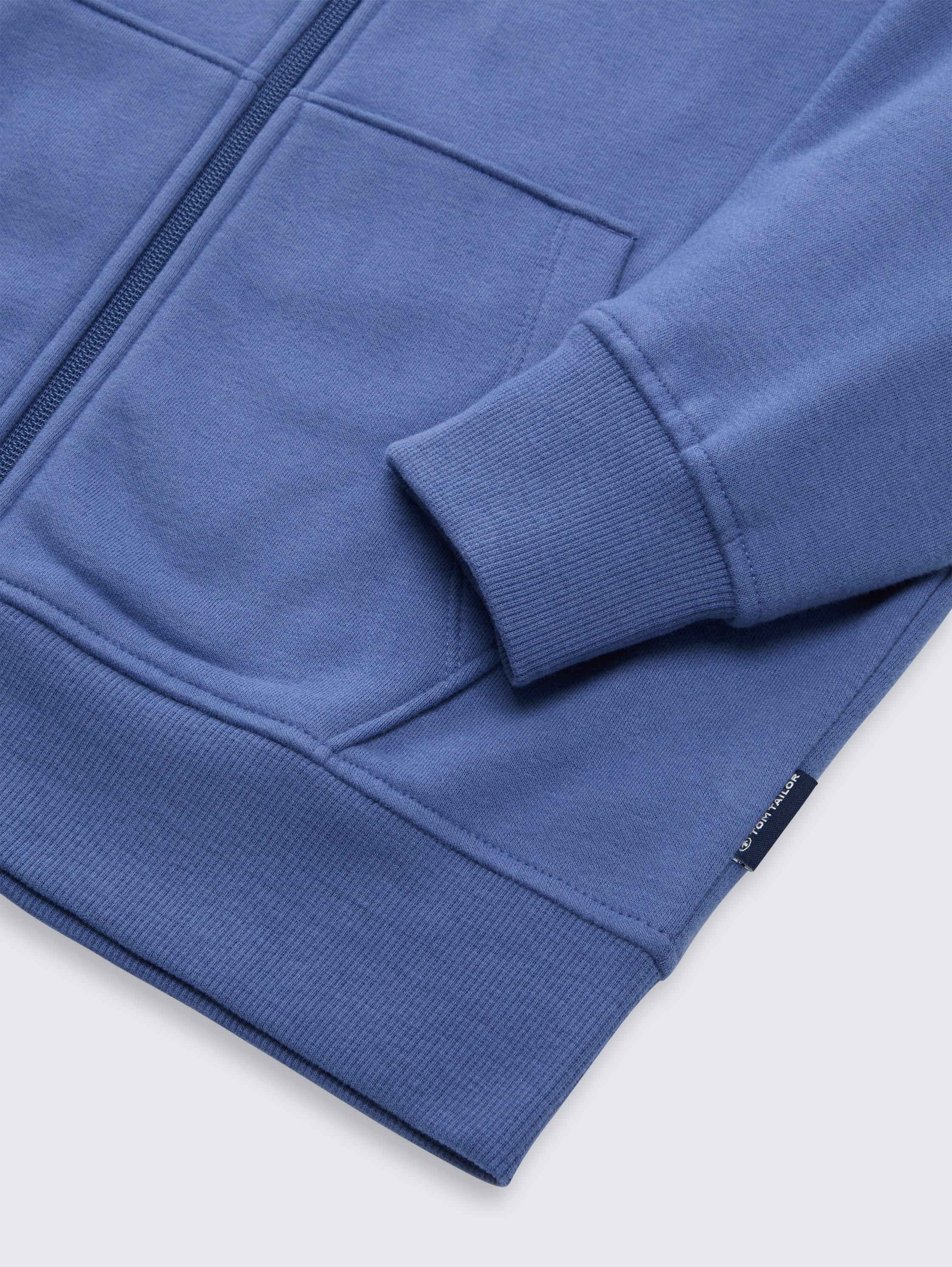 Oversize Hoodie Sweatjacke mit Rückenprint - dusty_faded_blue - 