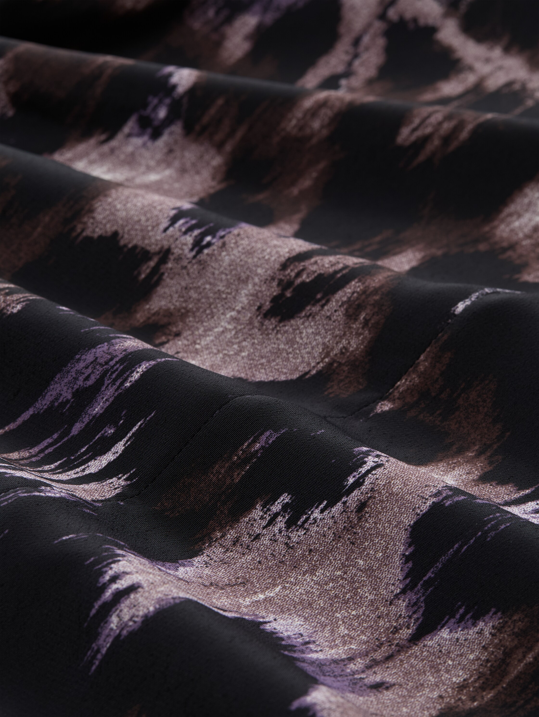 Loose fit blouse met strikdetails - black_brown_abstract_print - 