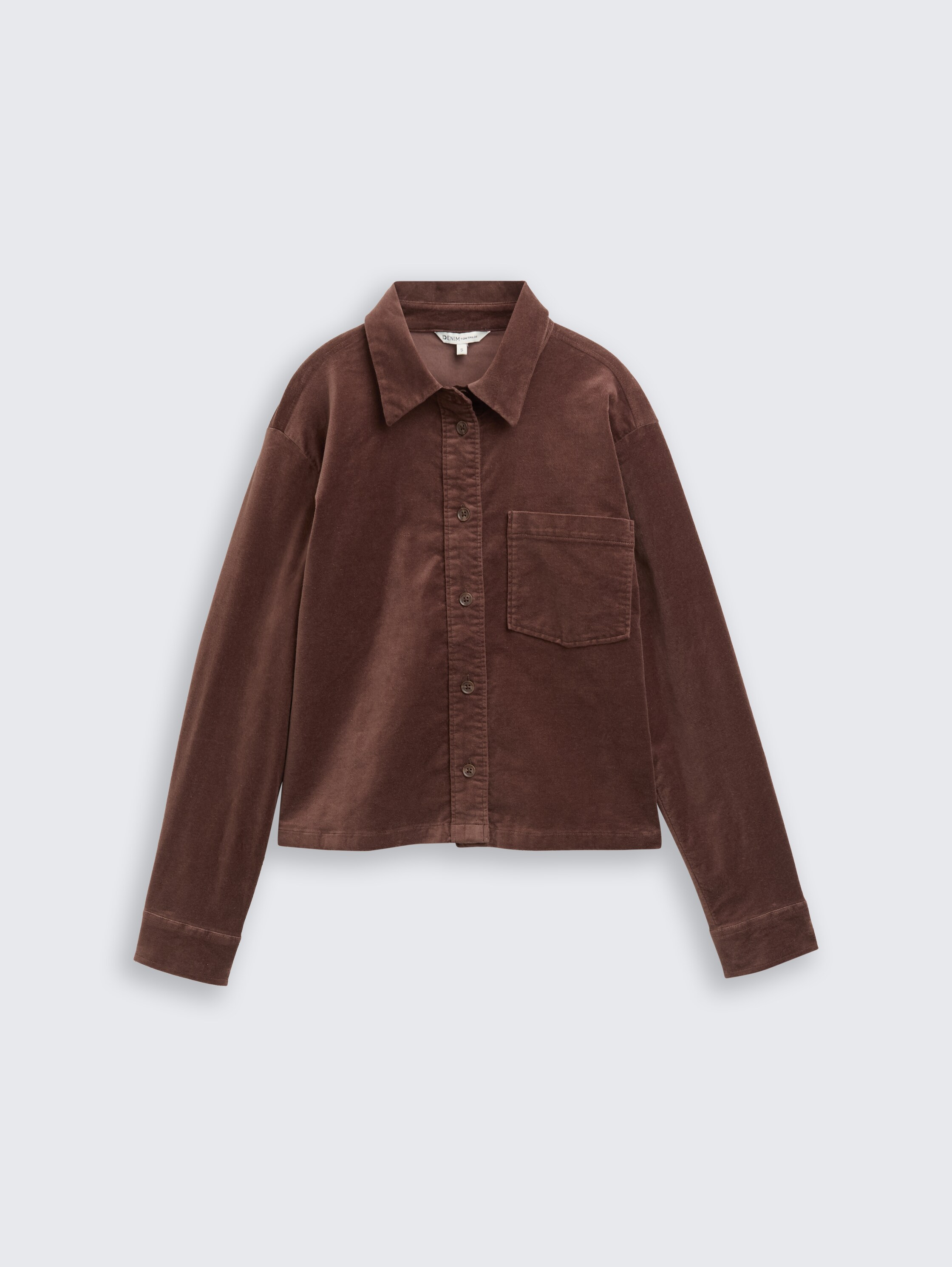 Boxy Fit Hemdbluse aus Samt - soft_chocolate_brown - 