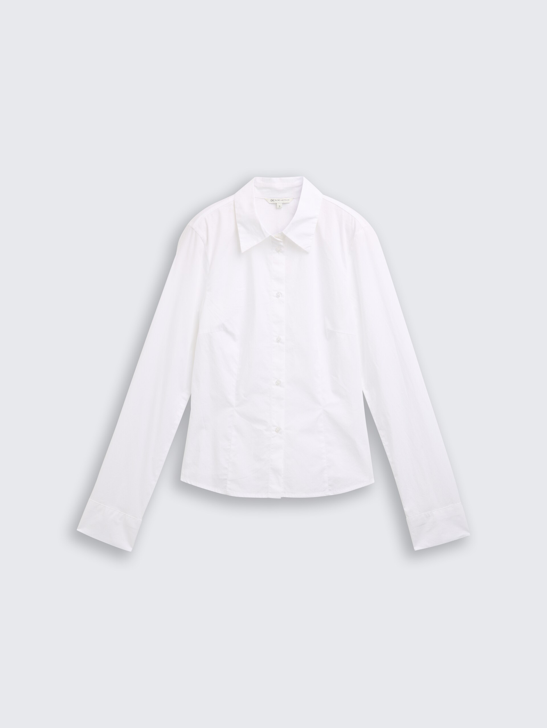 Fitted Hemdbluse aus Baumwolle - White - Vorder-Produkt-Ansicht