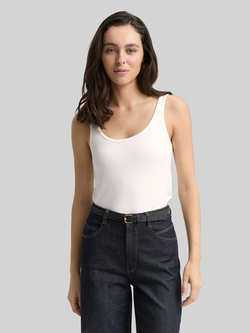 Basic Slim Fit Top von Women, Whisper White