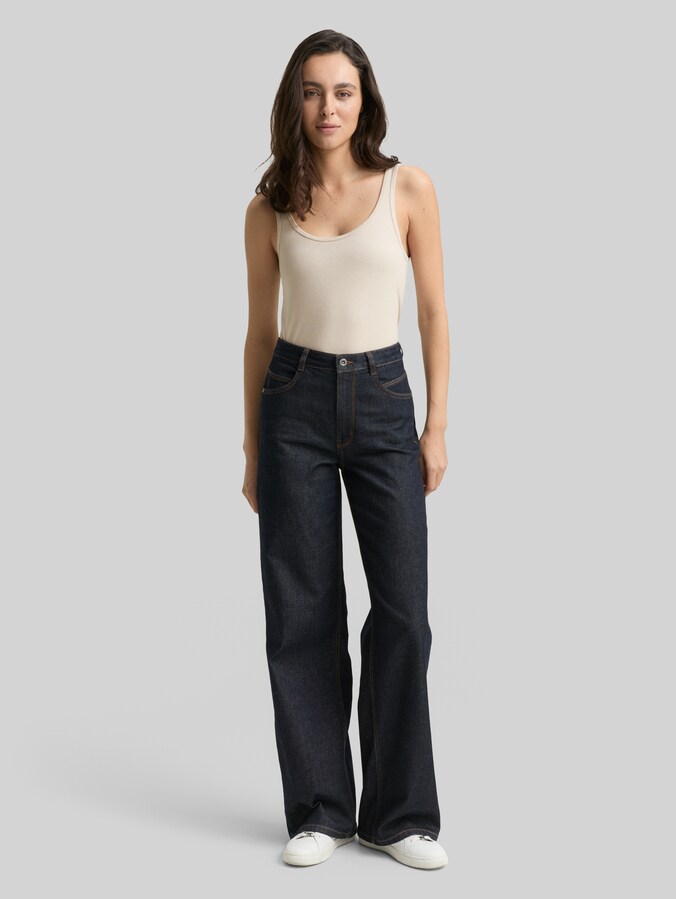 Basic slim fit top door Women, sand stone beige