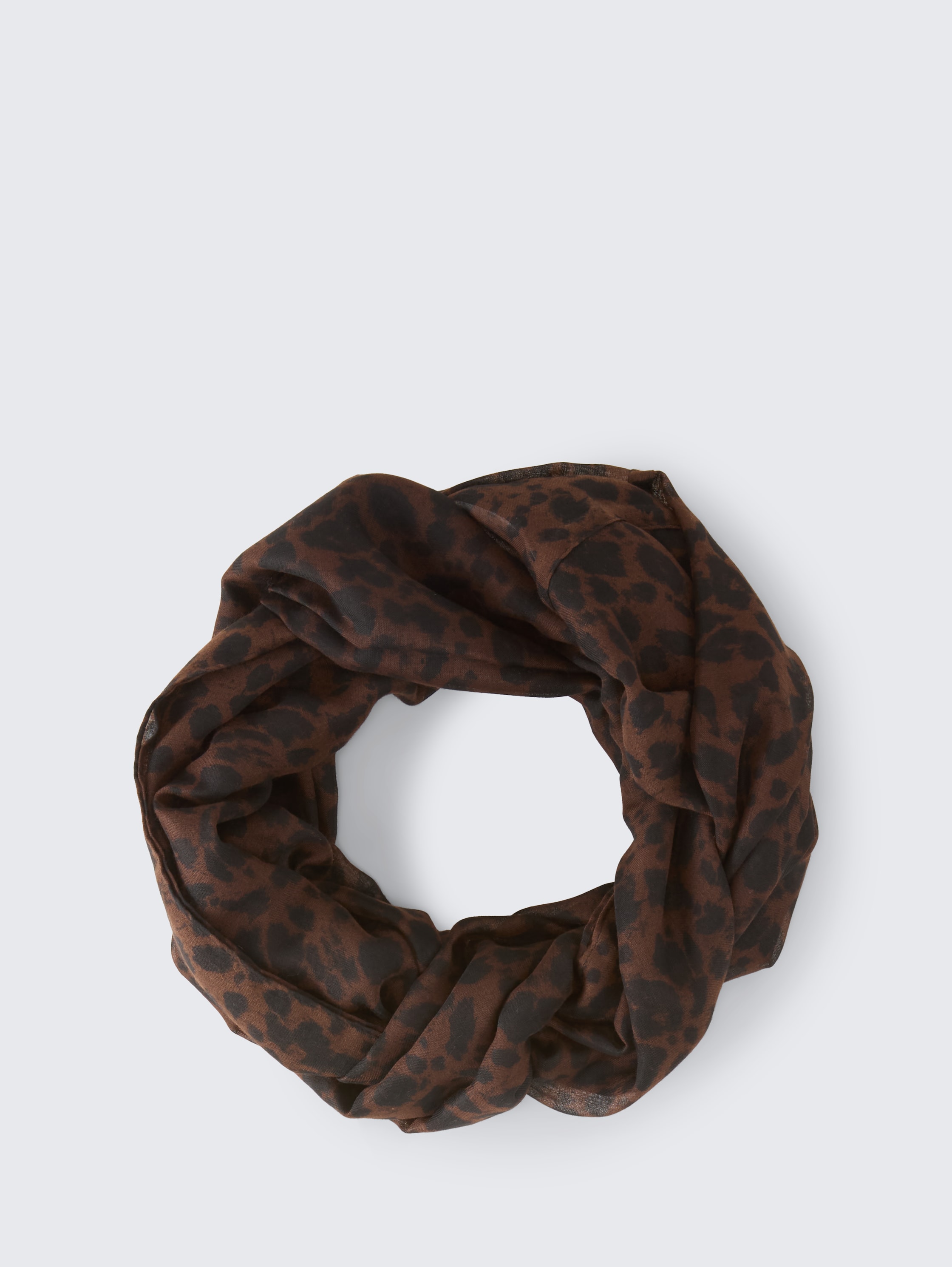 Écharpe tube à motifs - brown_black_small_leo_print - 