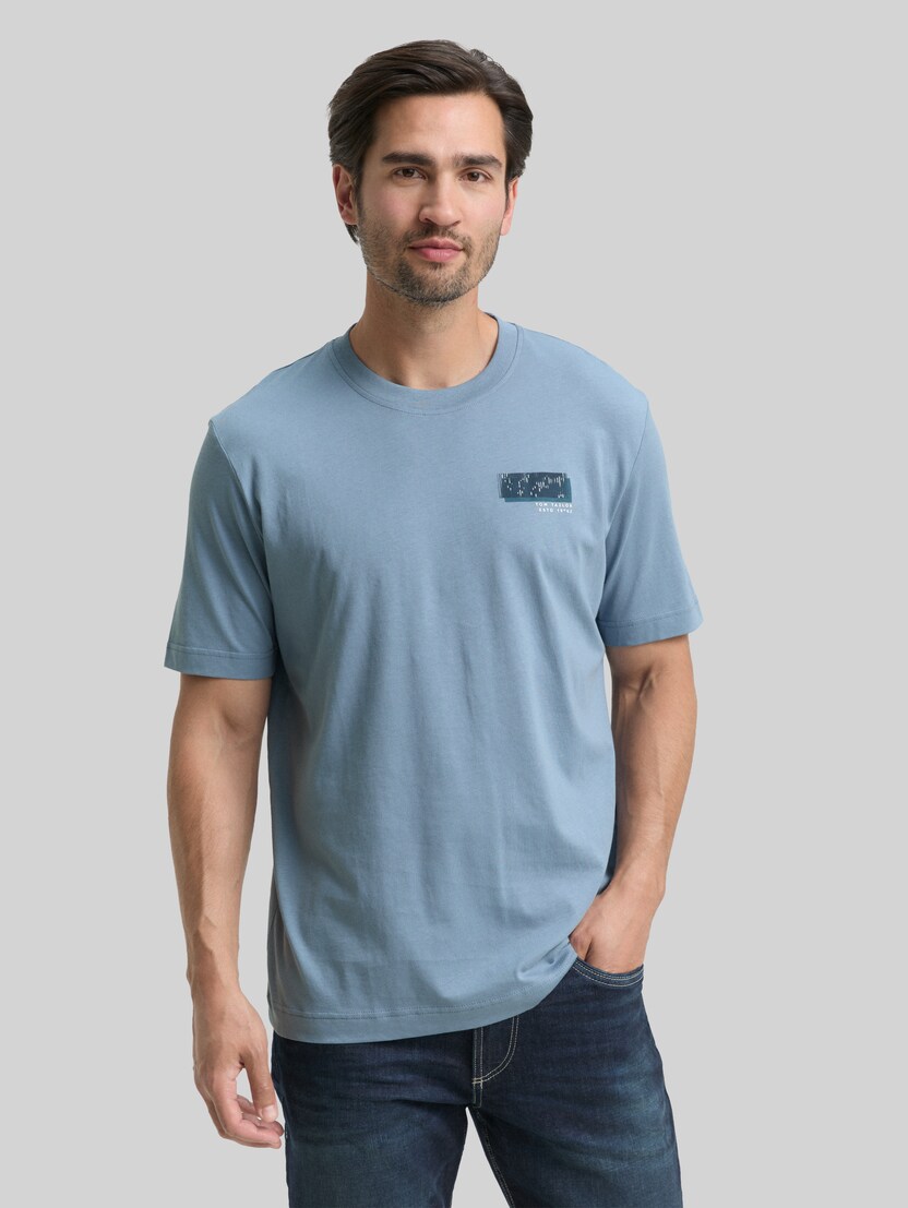 T-Shirt mit Print von Men, faded denim blue