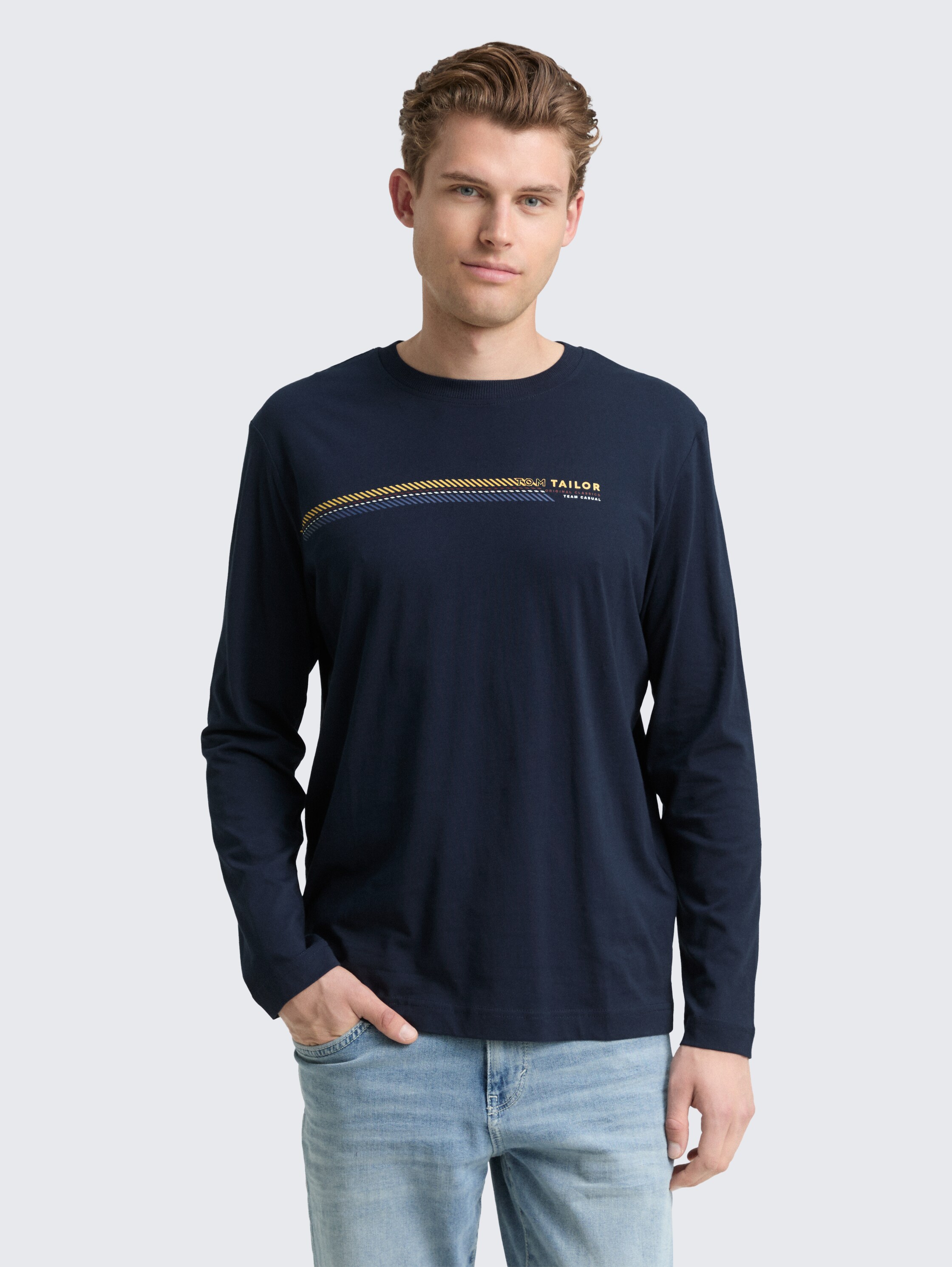 Langarmshirt mit Print - dark_blue - 