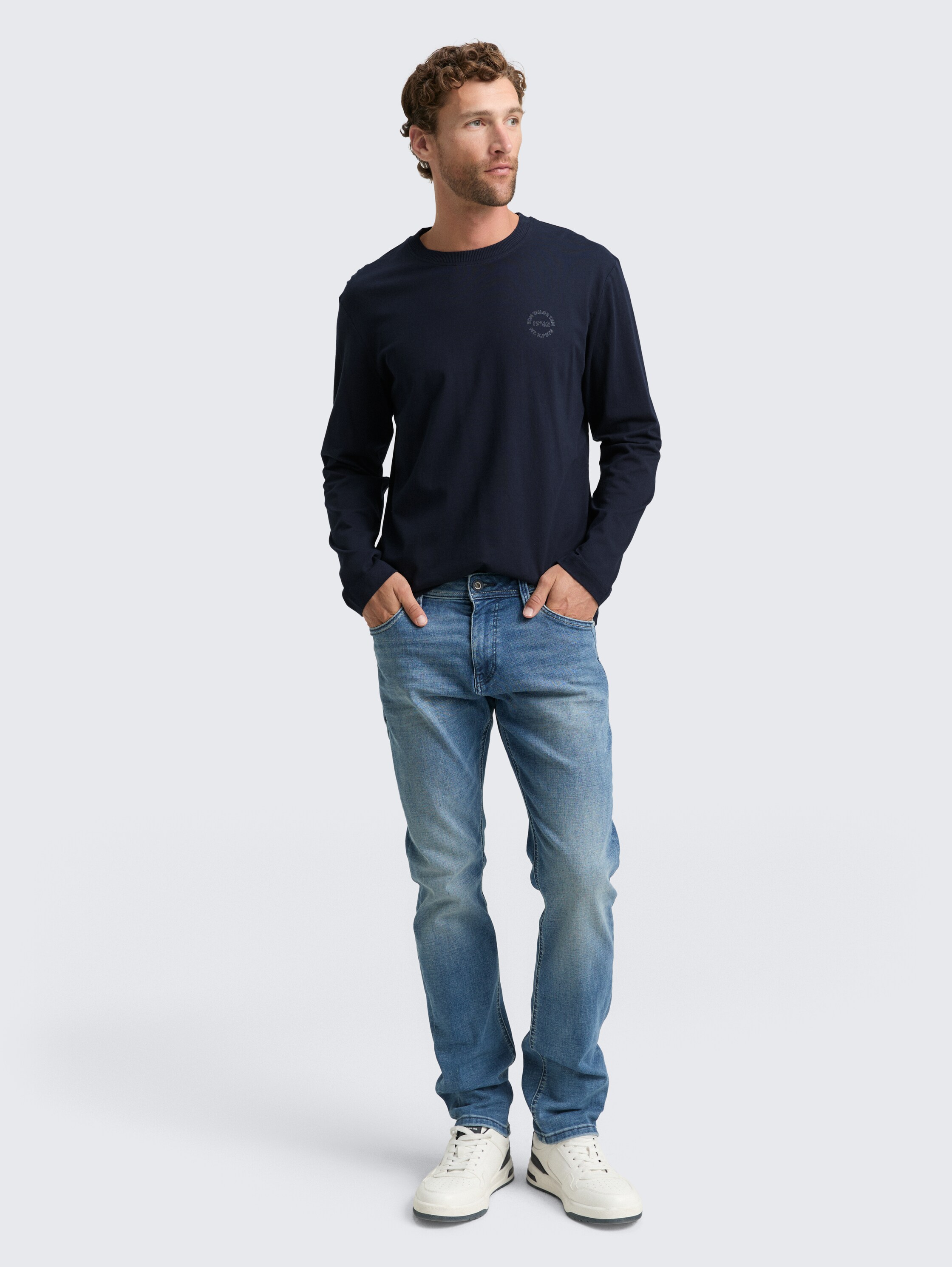 Long-sleeved shirt with print - sky_captain_blue_1 - 