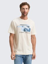 Tee shirt avec imprimé photo - Gardenia White - Découpe Vue de face du modèle