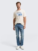 Tee shirt avec imprimé photo - Gardenia White - Vue de face du modèle