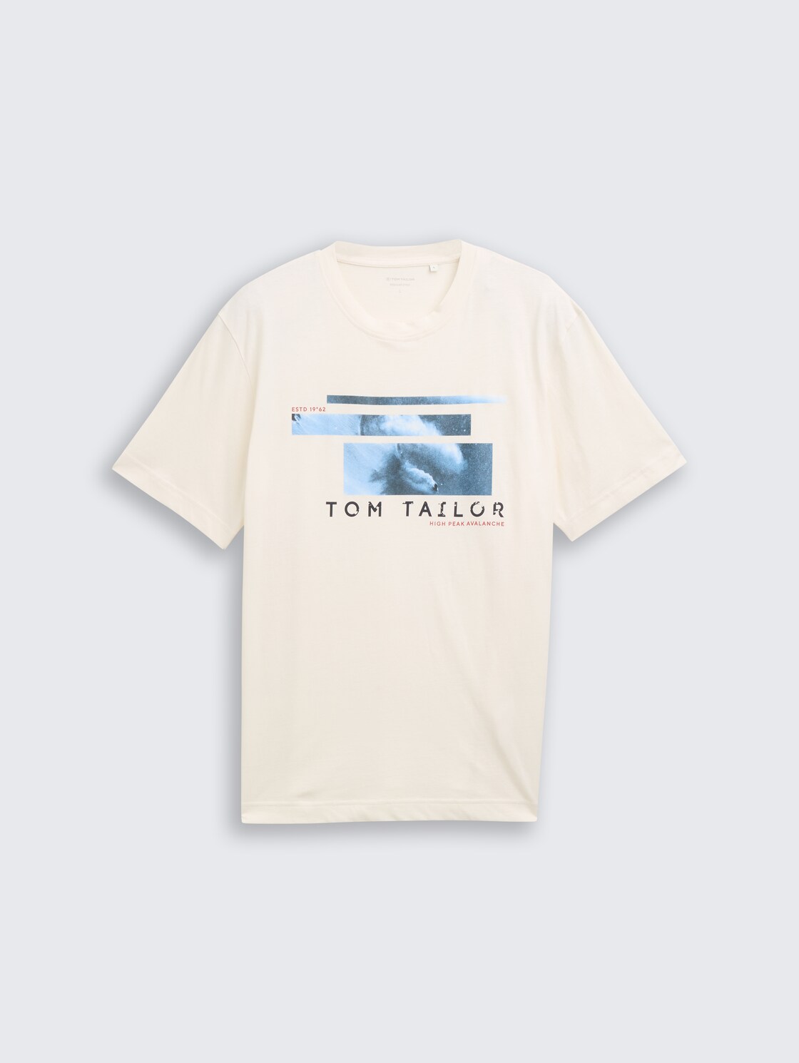 T-Shirt mit Foto-Print - Gardenia White - Vorder-Produkt-Ansicht