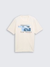 Tee shirt avec imprimé photo - Gardenia White - Vue de face du produit