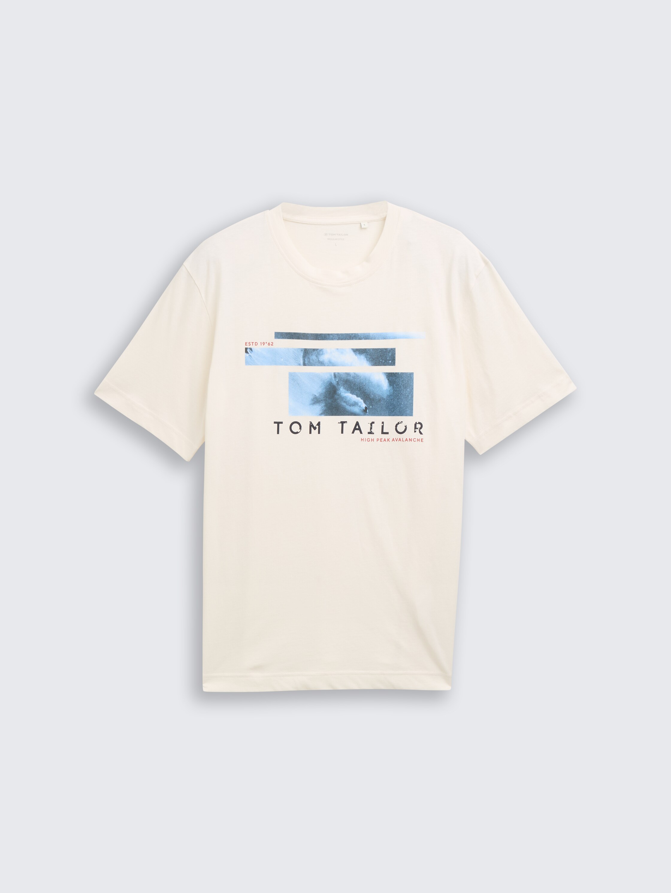 T-Shirt mit Foto-Print - Gardenia White - Vorder-Produkt-Ansicht