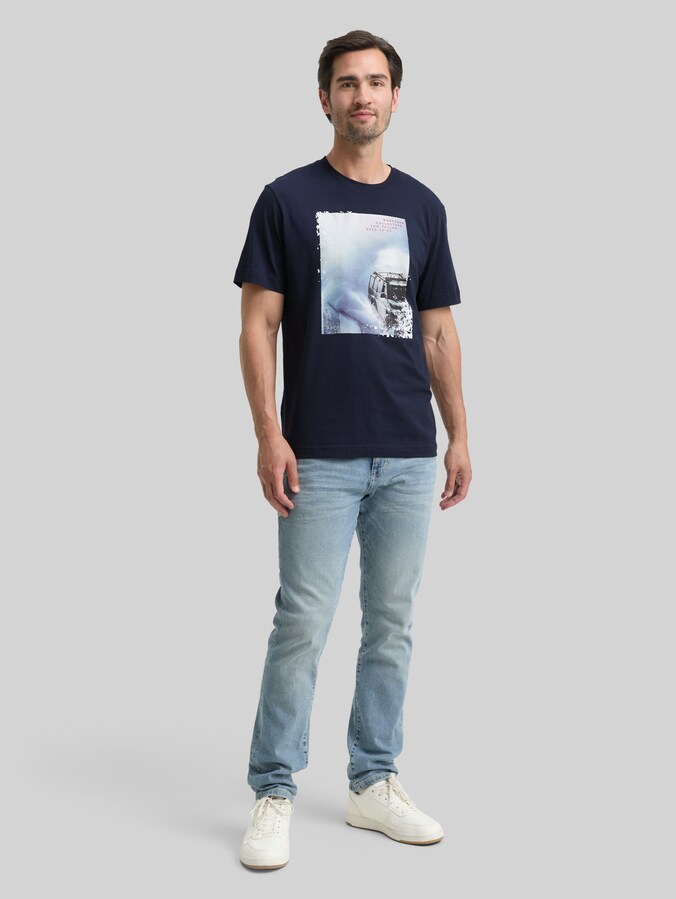 T-Shirt mit Foto-Print von Men, sky captain blue