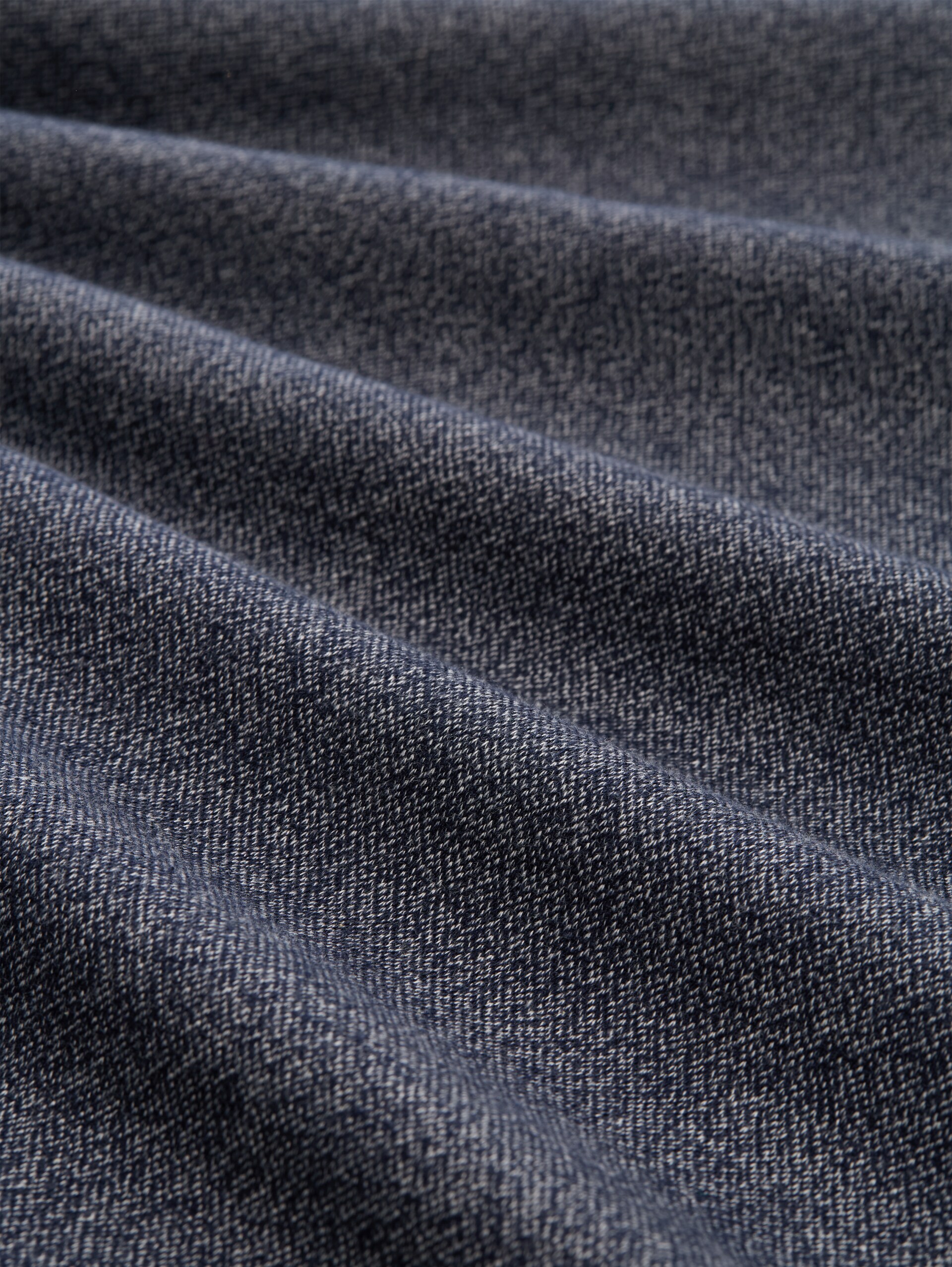 Langarmshirt mit Logo-Badge - navy grindle structure - Material-Ansicht