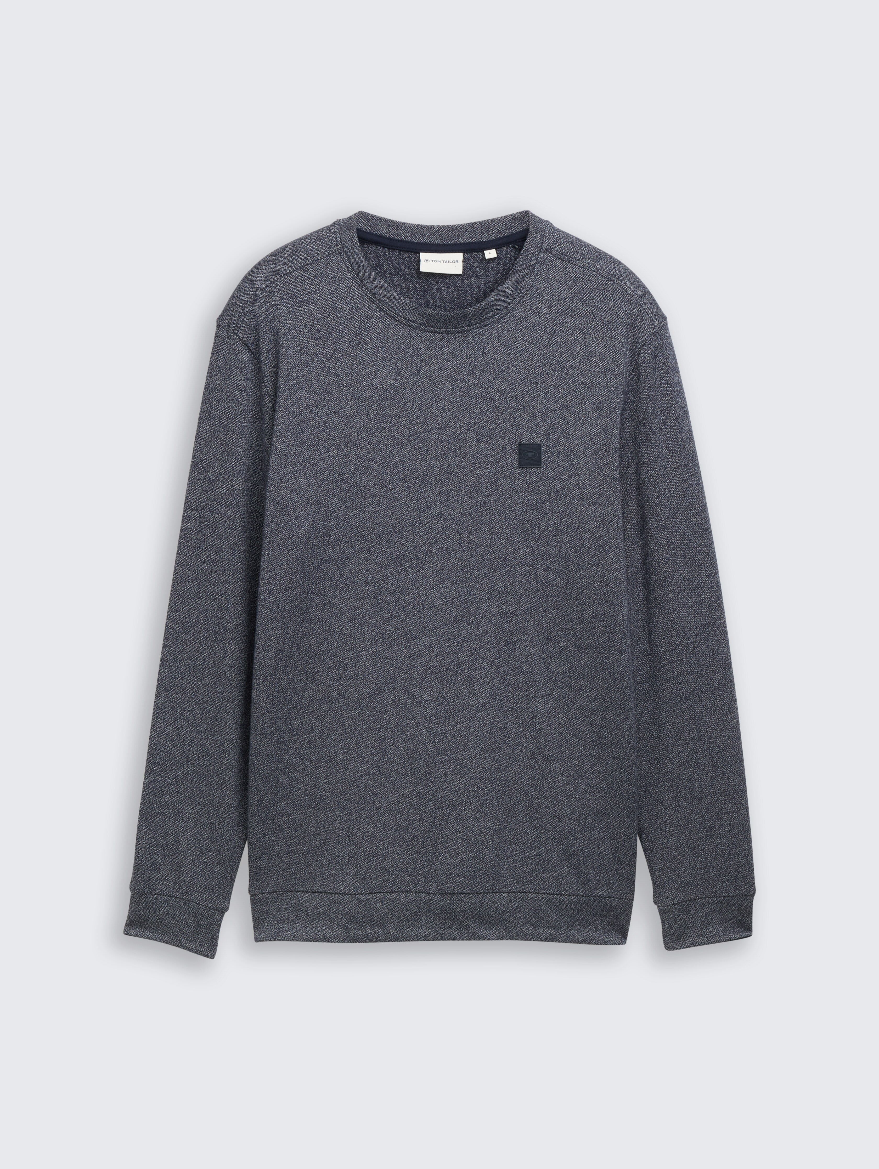 Langarmshirt mit Logo-Badge von Men, navy grindle structure