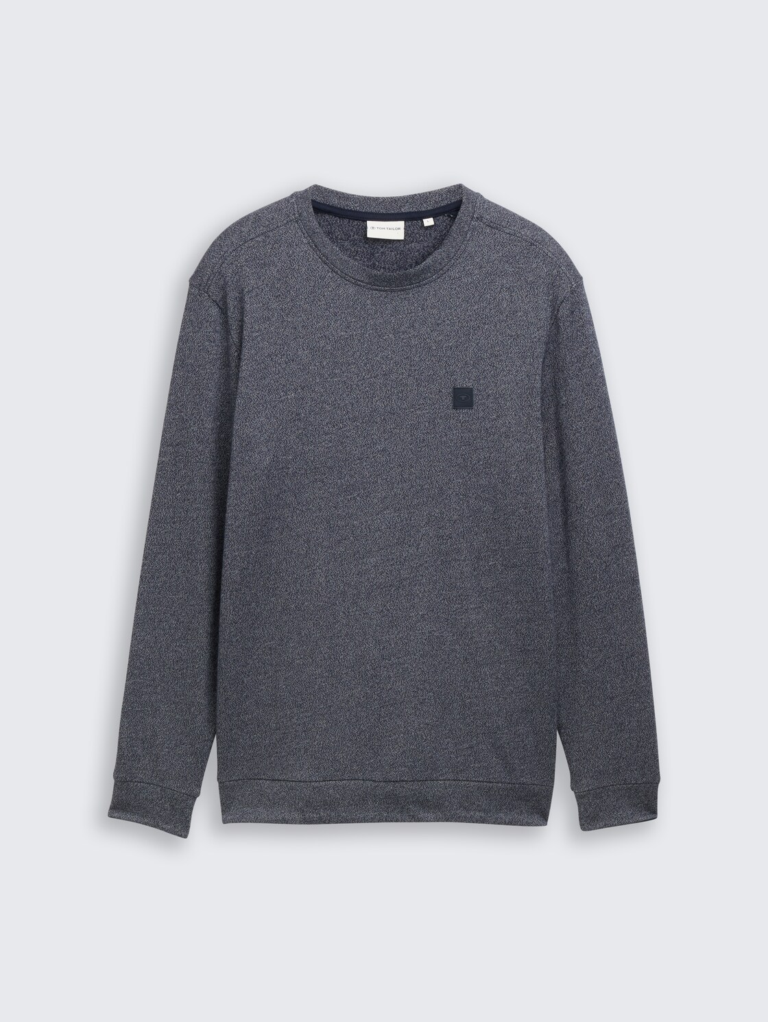 Langarmshirt mit Logo-Badge - navy grindle structure - Vorder-Produkt-Ansicht