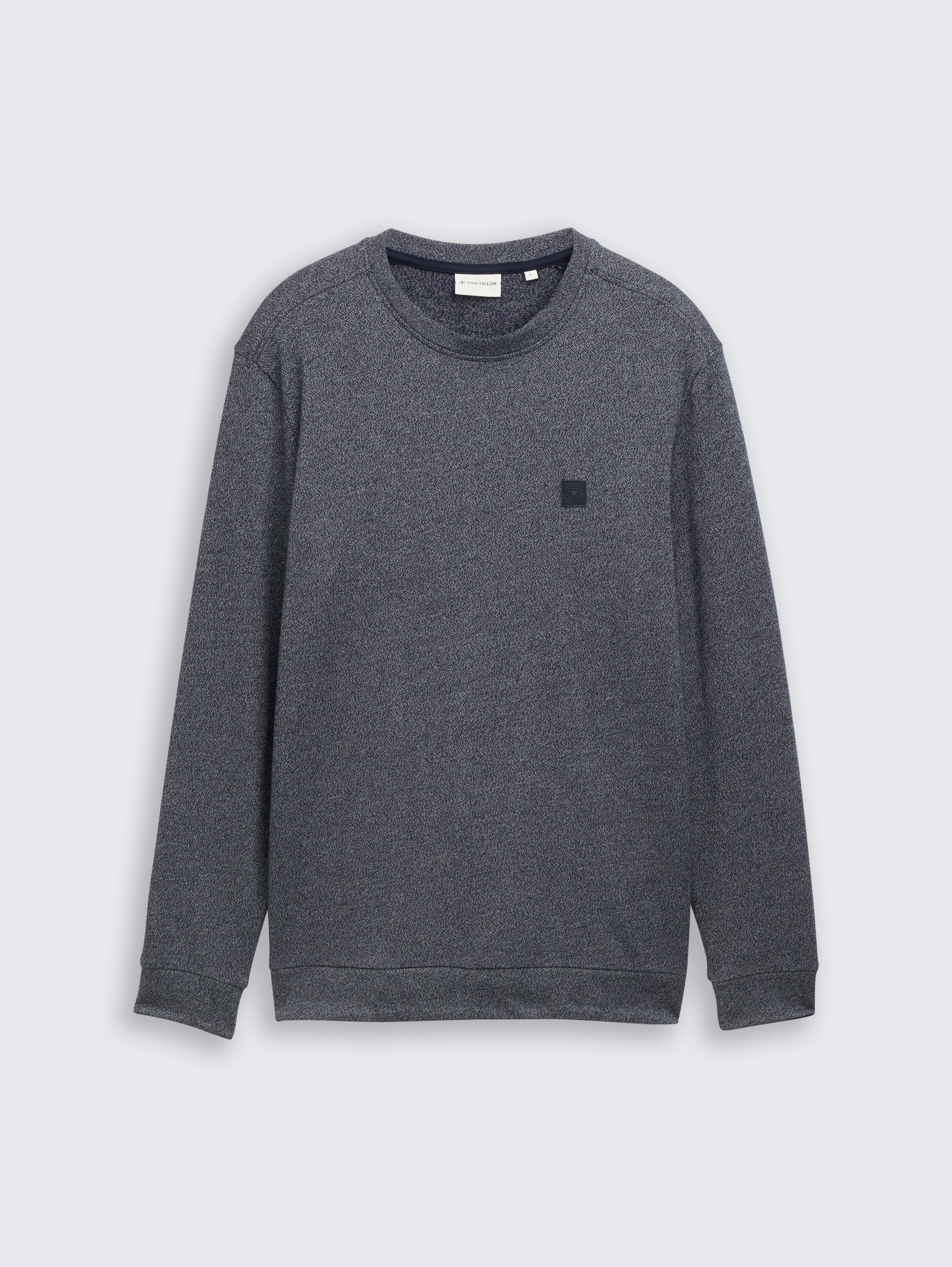 Long-sleeved shirt with logo badge - navy_grindle_structure - 