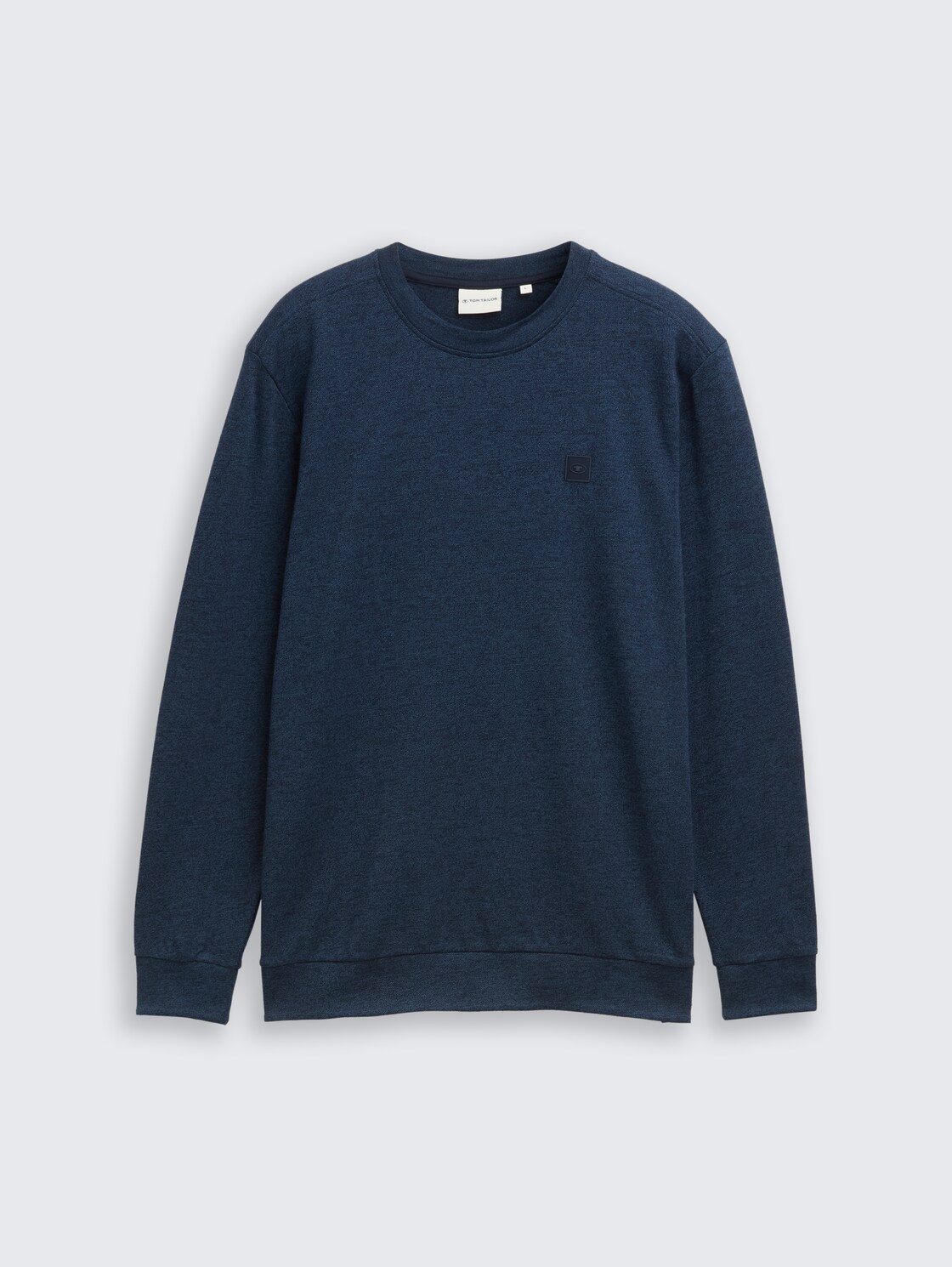 Langarmshirt mit Logo-Badge - real teal grindle structure - Vorder-Produkt-Ansicht