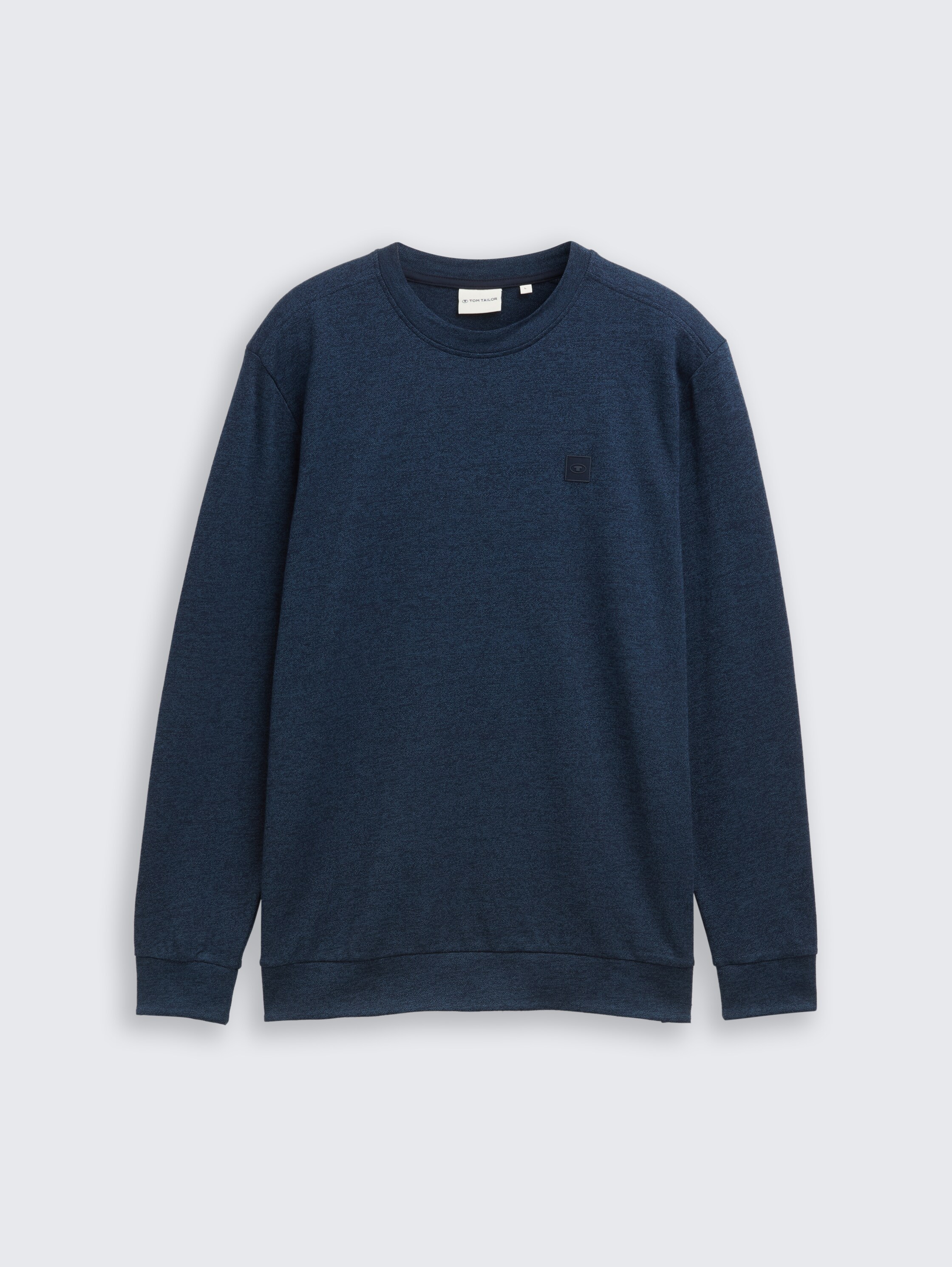 Langarmshirt mit Logo-Badge - real teal grindle structure - Vorder-Produkt-Ansicht