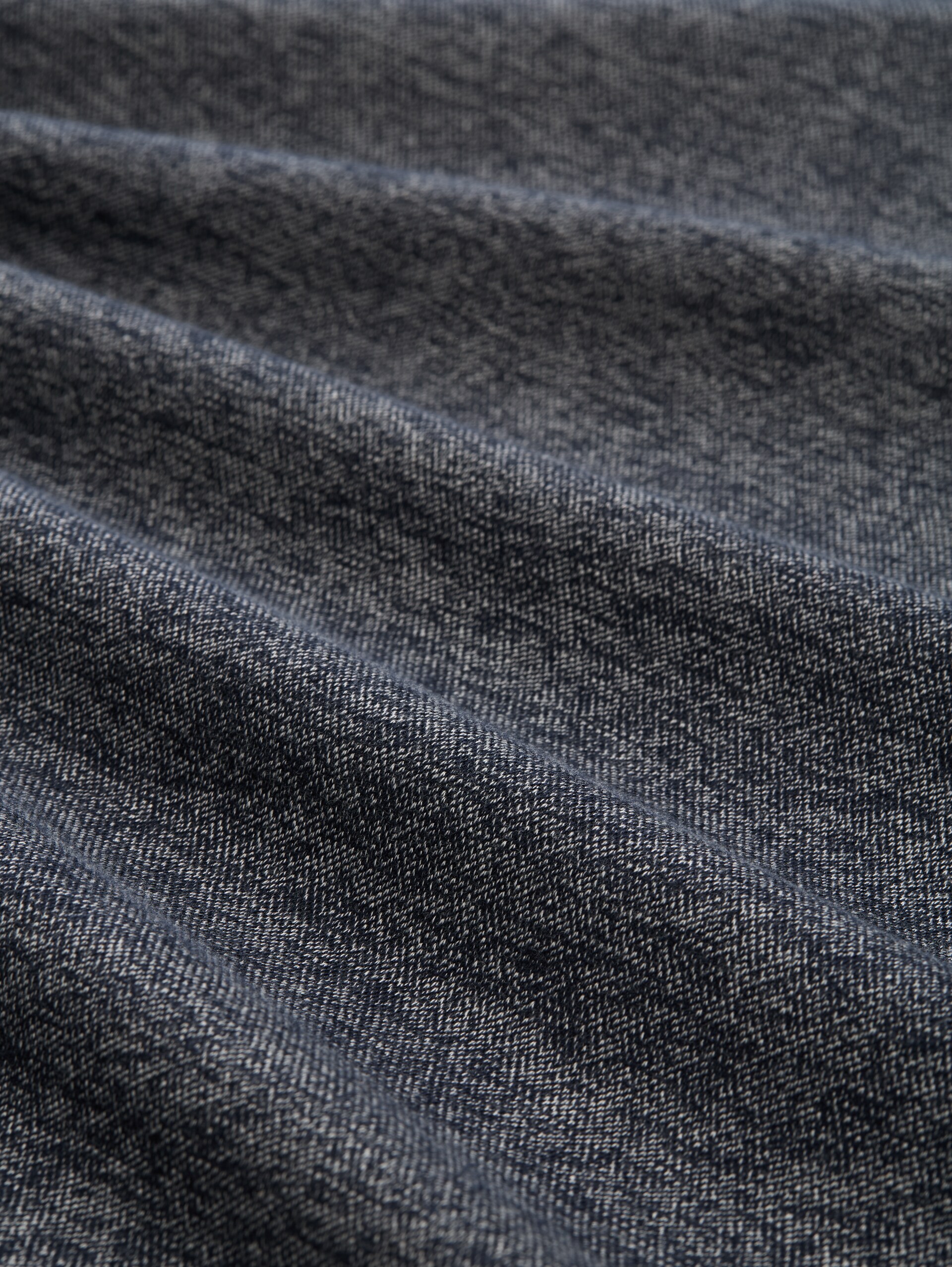 Long-sleeved cotton Henley - navy grindle structure - Material view