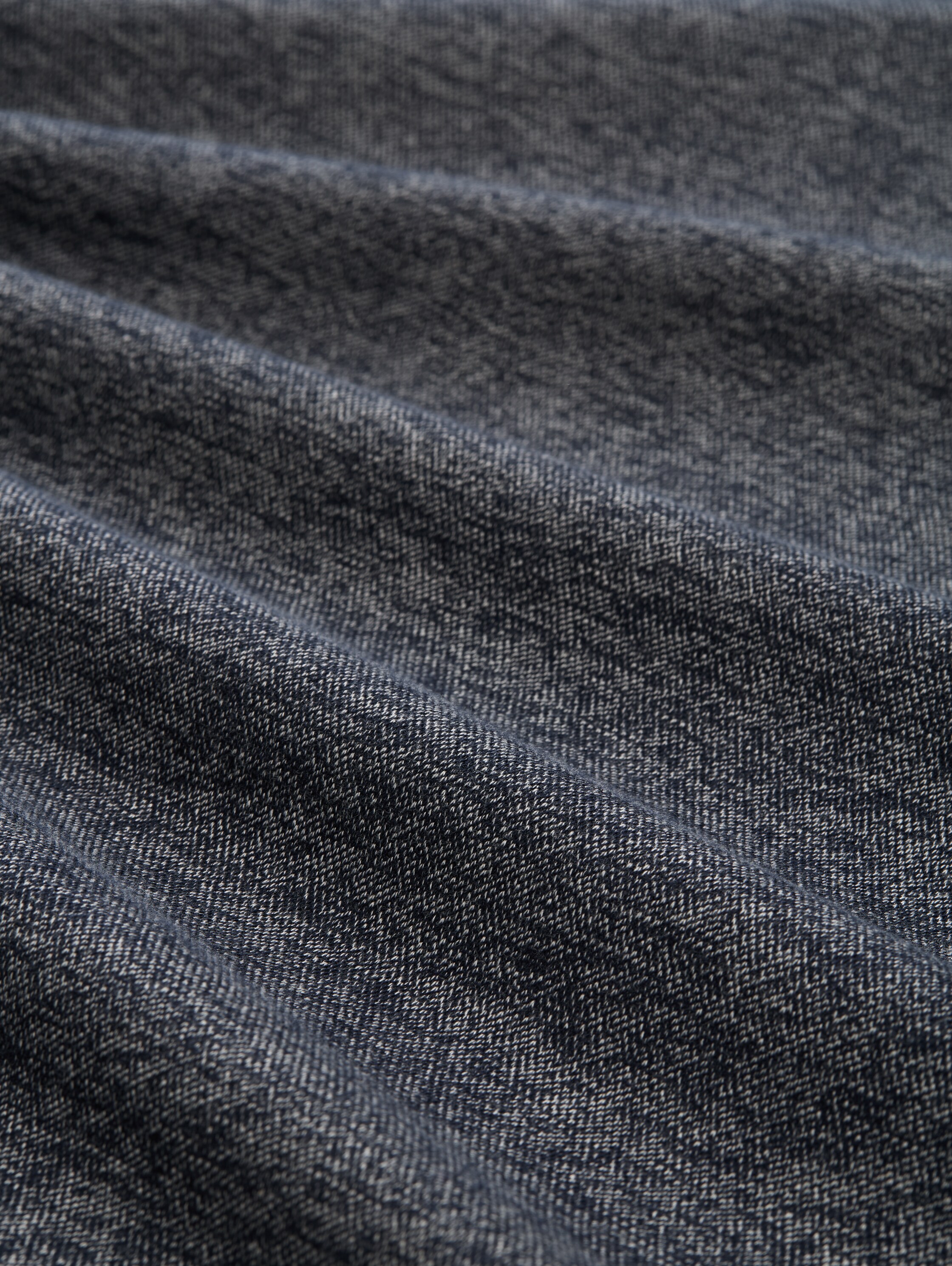 Henley cotton long-sleeved shirt - navy_grindle_structure - 