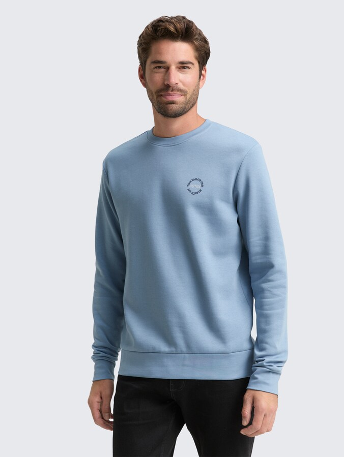 Sweatshirt mit Logo-Print von Men, faded denim blue